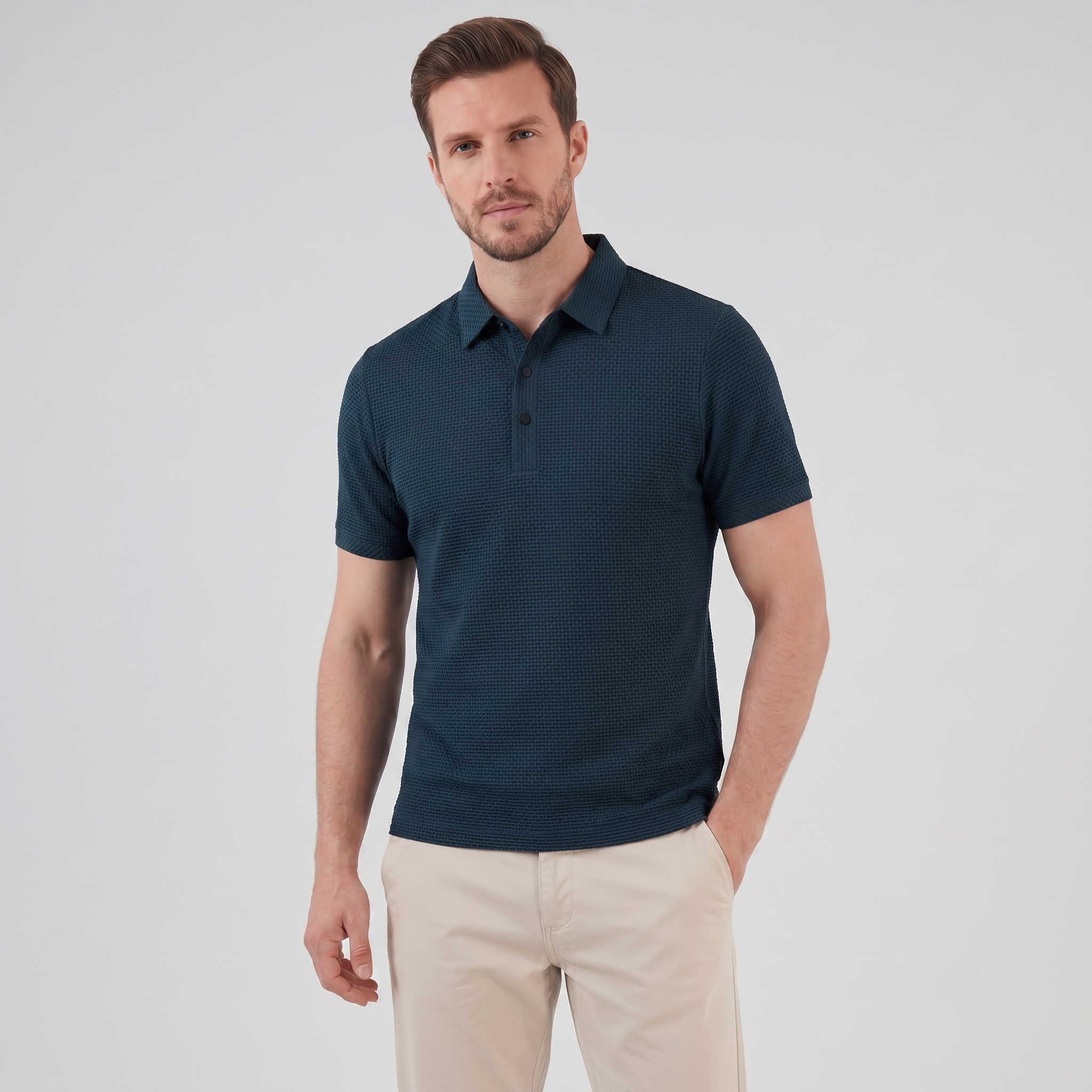 Men's Structured Cotton Polo Shirt for Casual and Business Wear