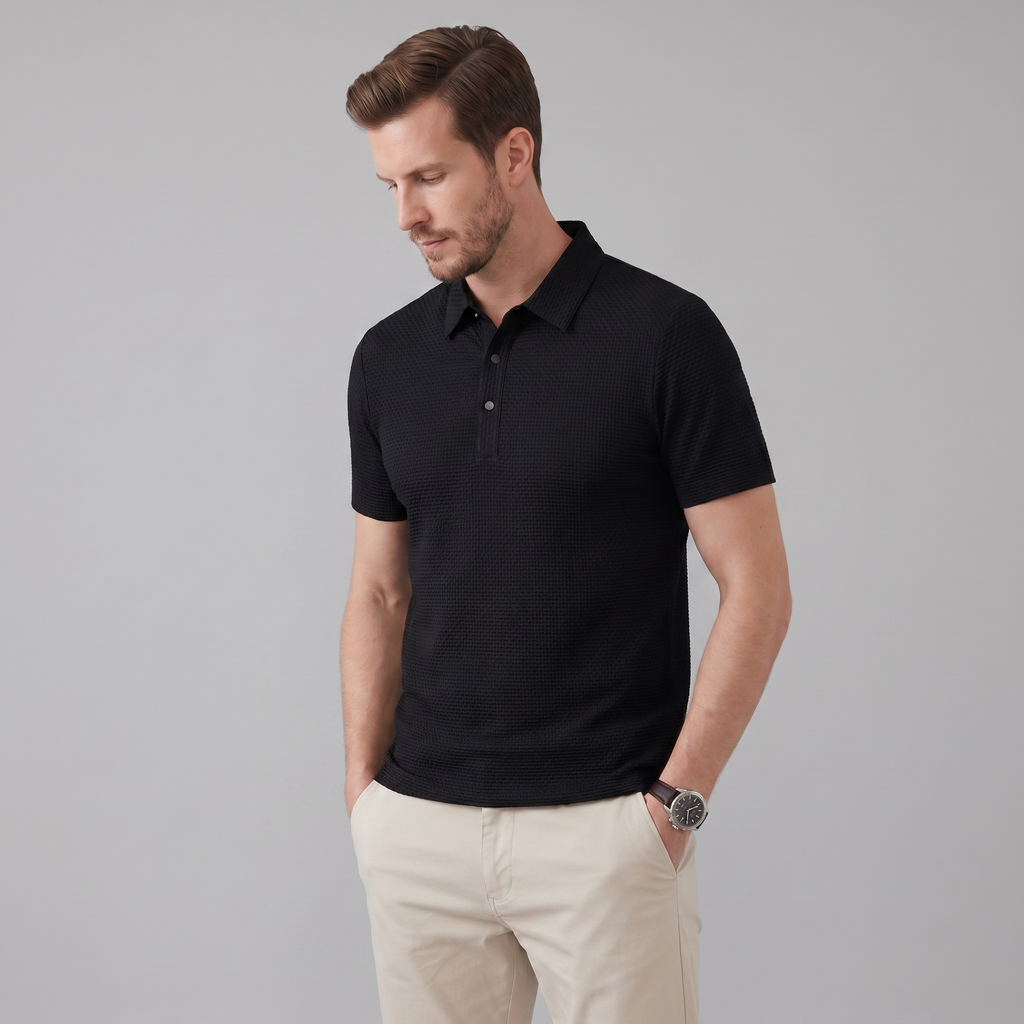 Men's Structured Cotton Polo Shirt for Casual and Business Wear