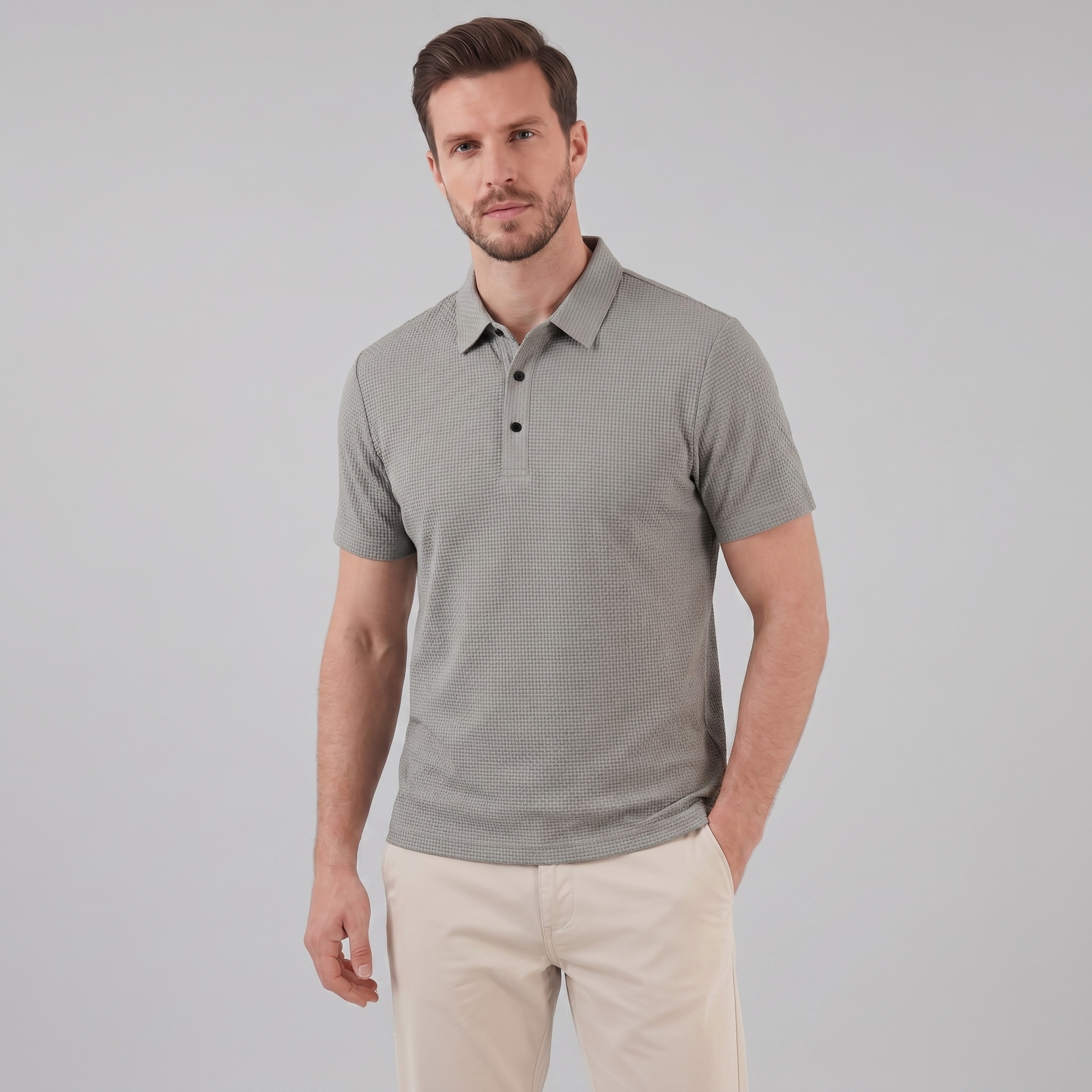 Men's Structured Cotton Polo Shirt for Casual and Business Wear