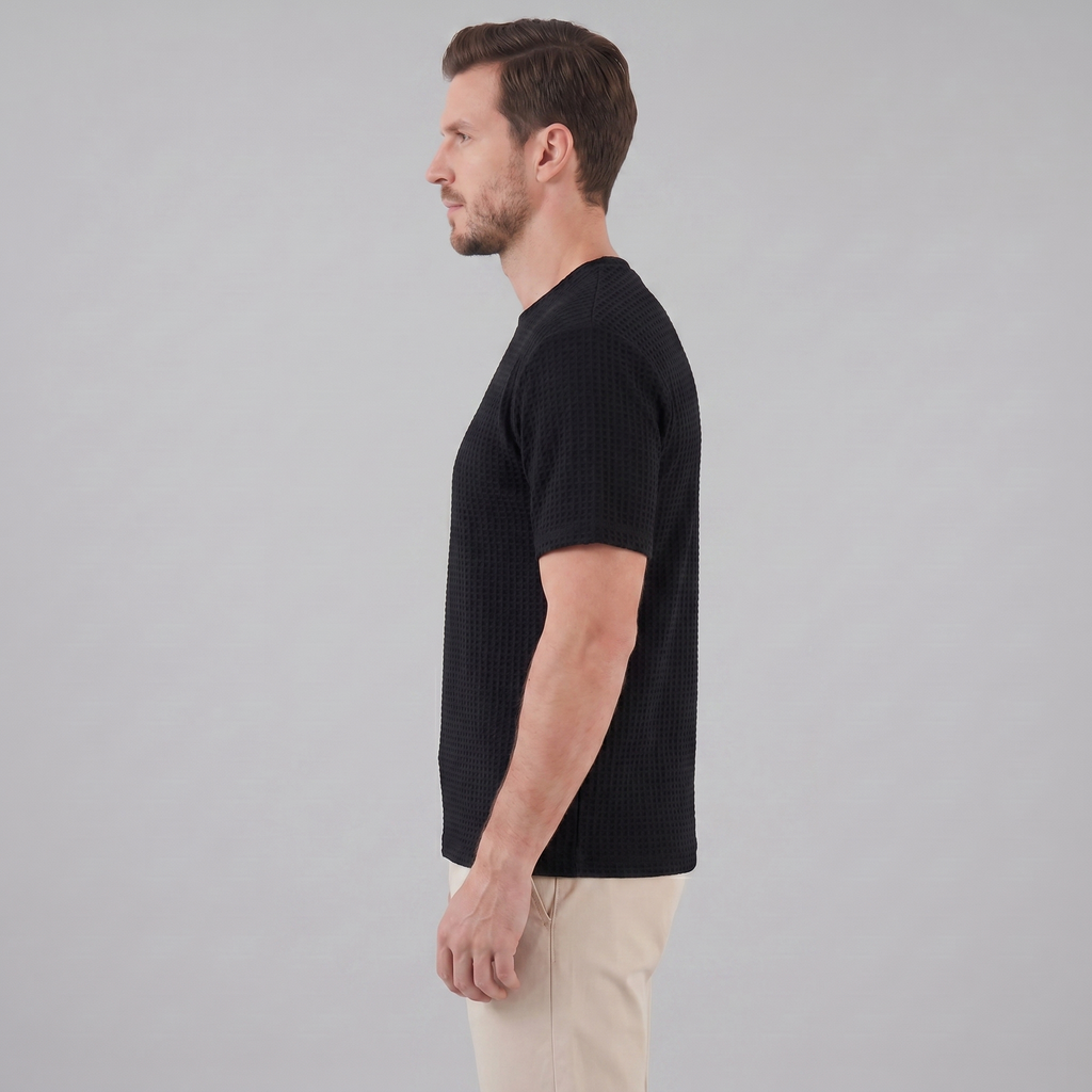 Men's Structured Cotton T-Shirt for Summer Casual Wear
