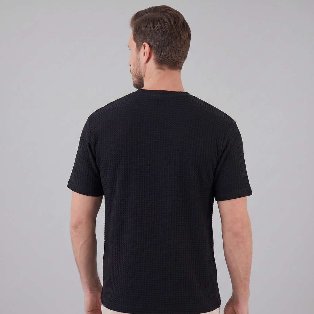 Men's Structured Cotton T-Shirt for Summer Casual Wear