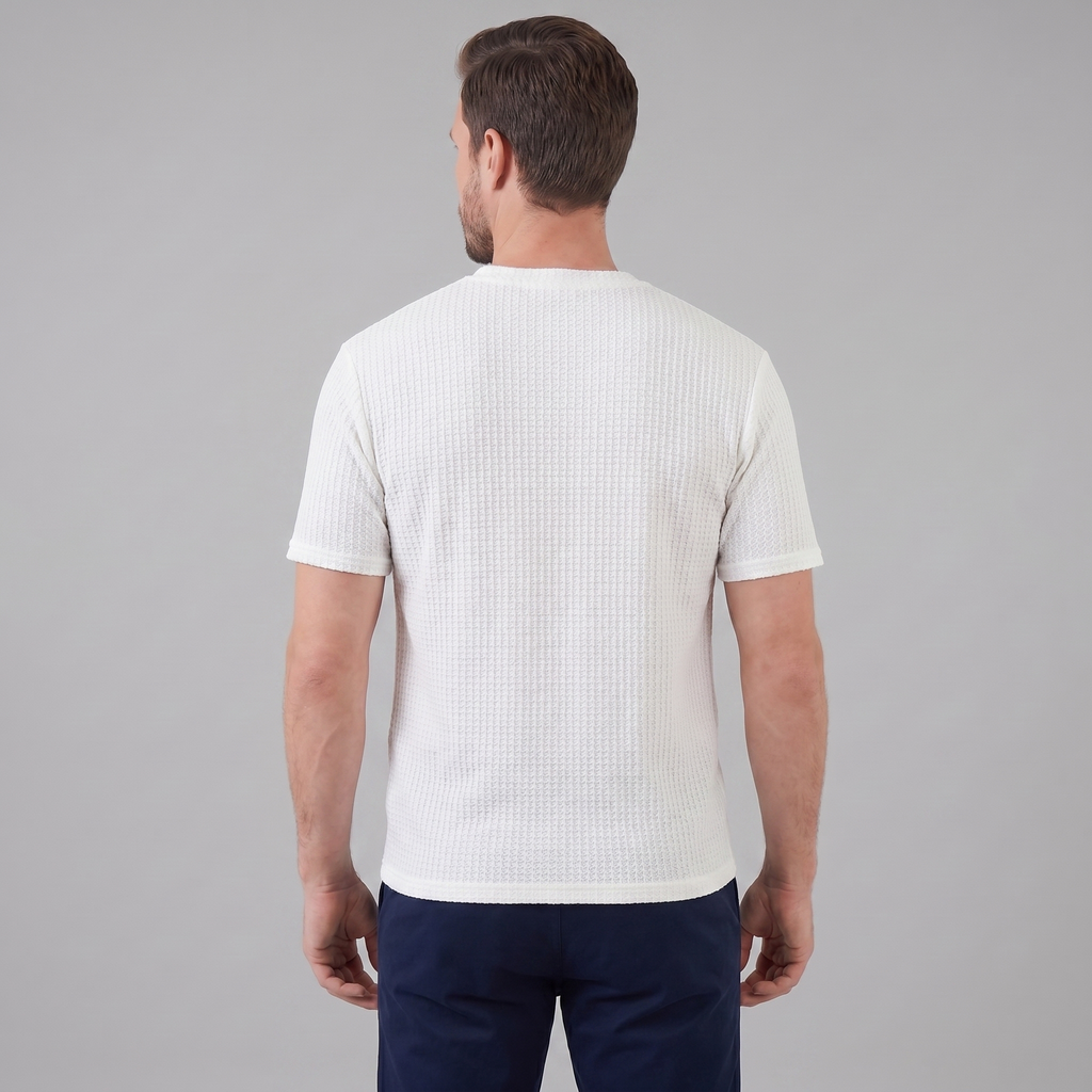 Men's Structured Cotton T-Shirt for Summer Casual Wear