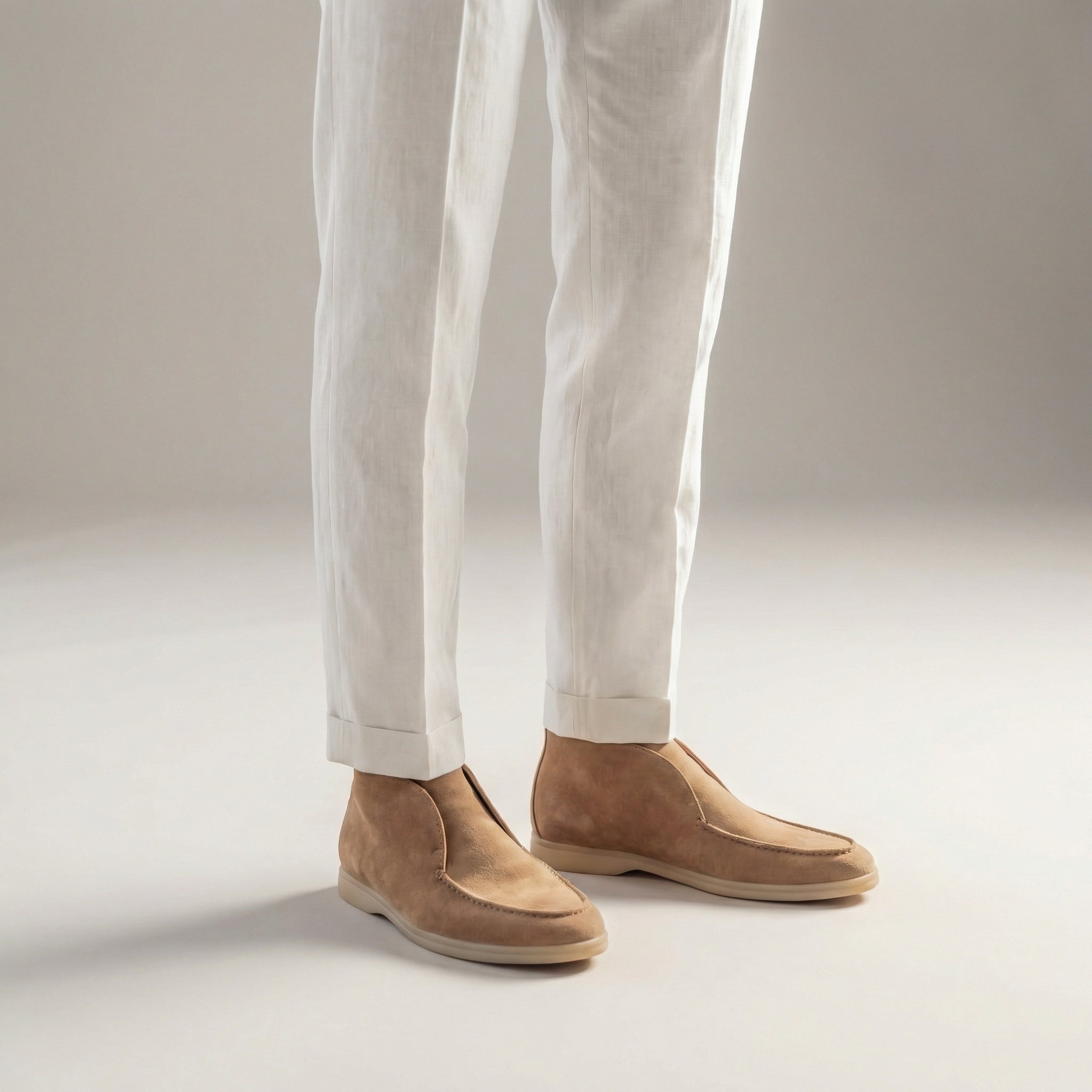 Men's Suede High Loafers for Casual and Formal Wear - Comfortable Slip-On Design