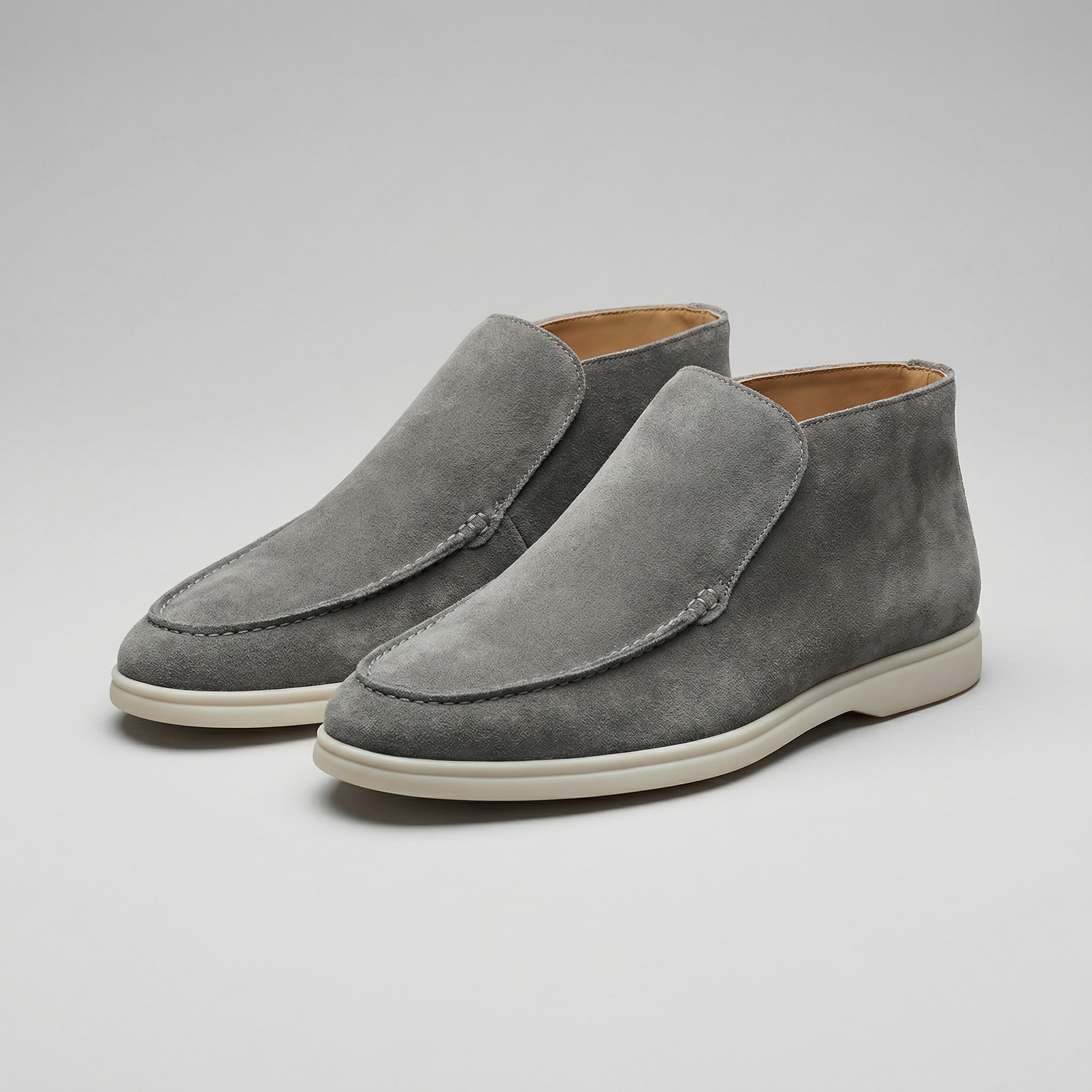 Men's Suede Loafers - High-Top Design for Casual or Formal Wear