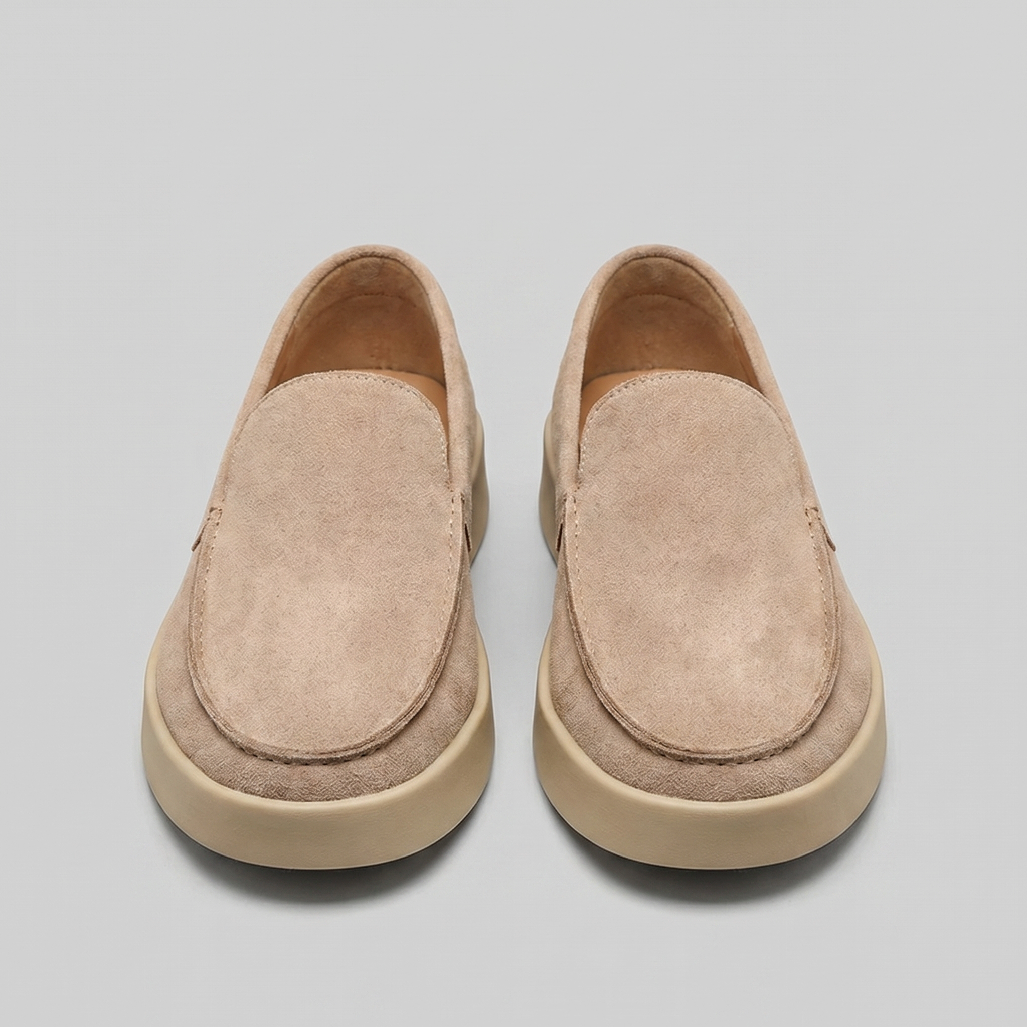 Men's Suede Mid Loafers for Casual and Formal Wear - Comfortable Slip-On Design