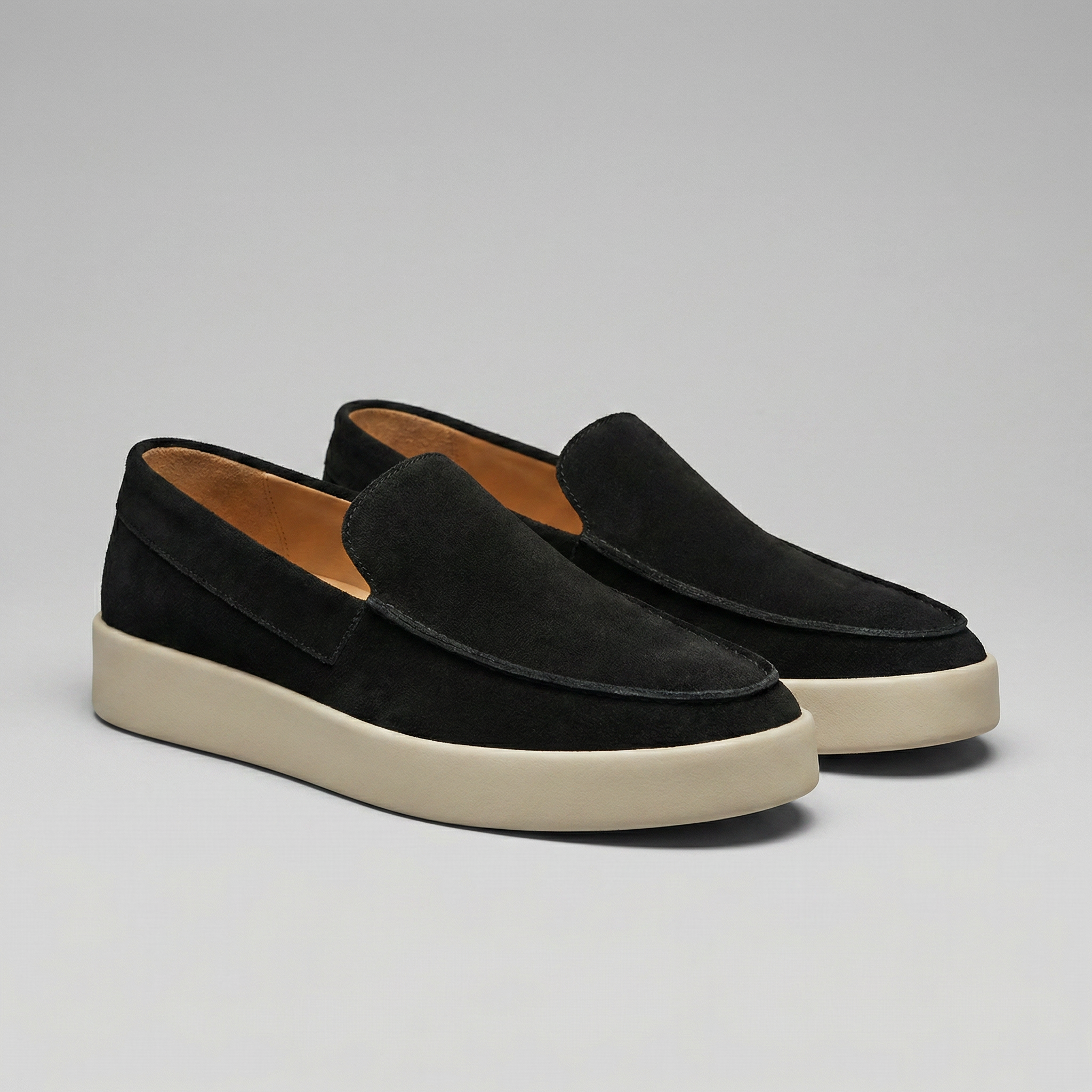 Men's Suede Mid Loafers for Casual and Formal Wear - Comfortable Slip-On Design