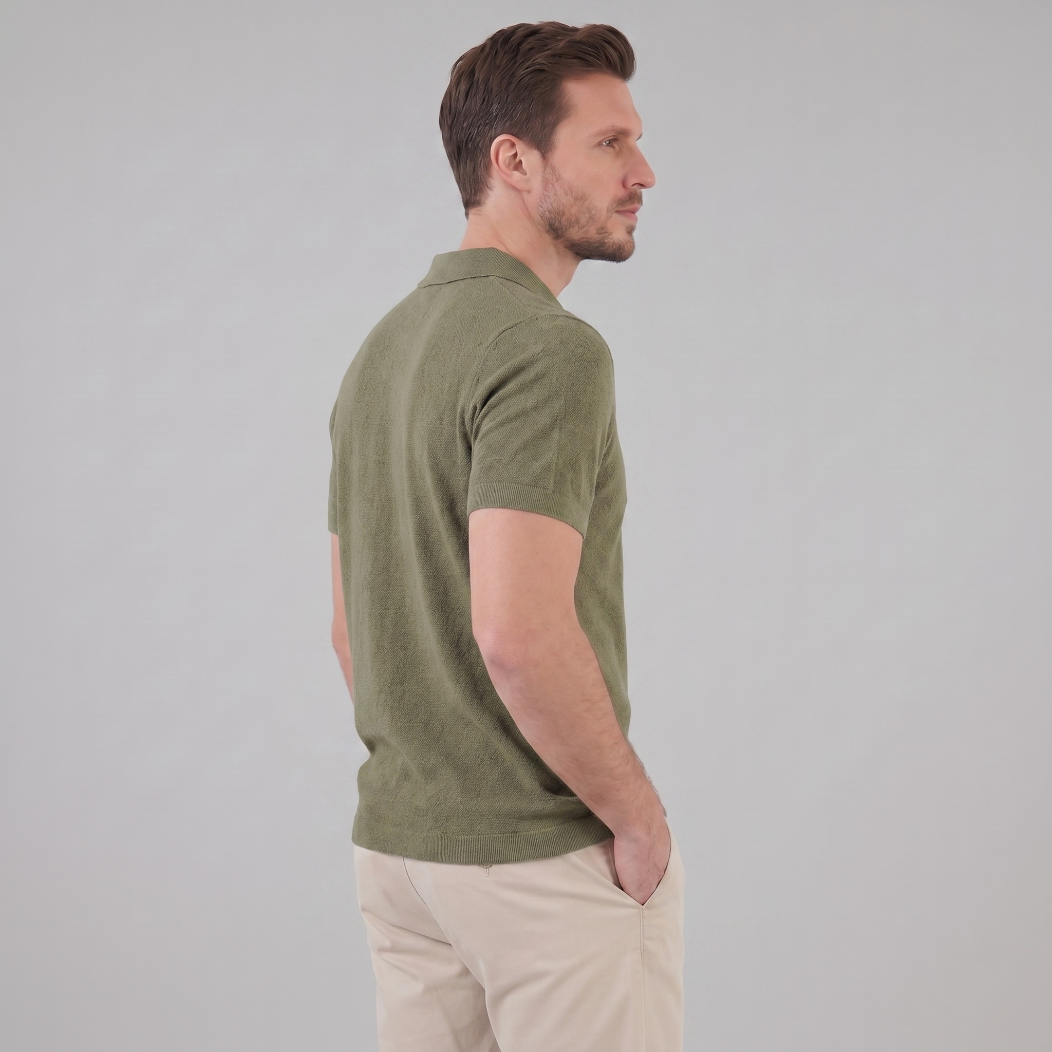 Men's V-Neck Polo Shirt - Lightweight Cotton - Casual Summer Wear - Multiple Colors