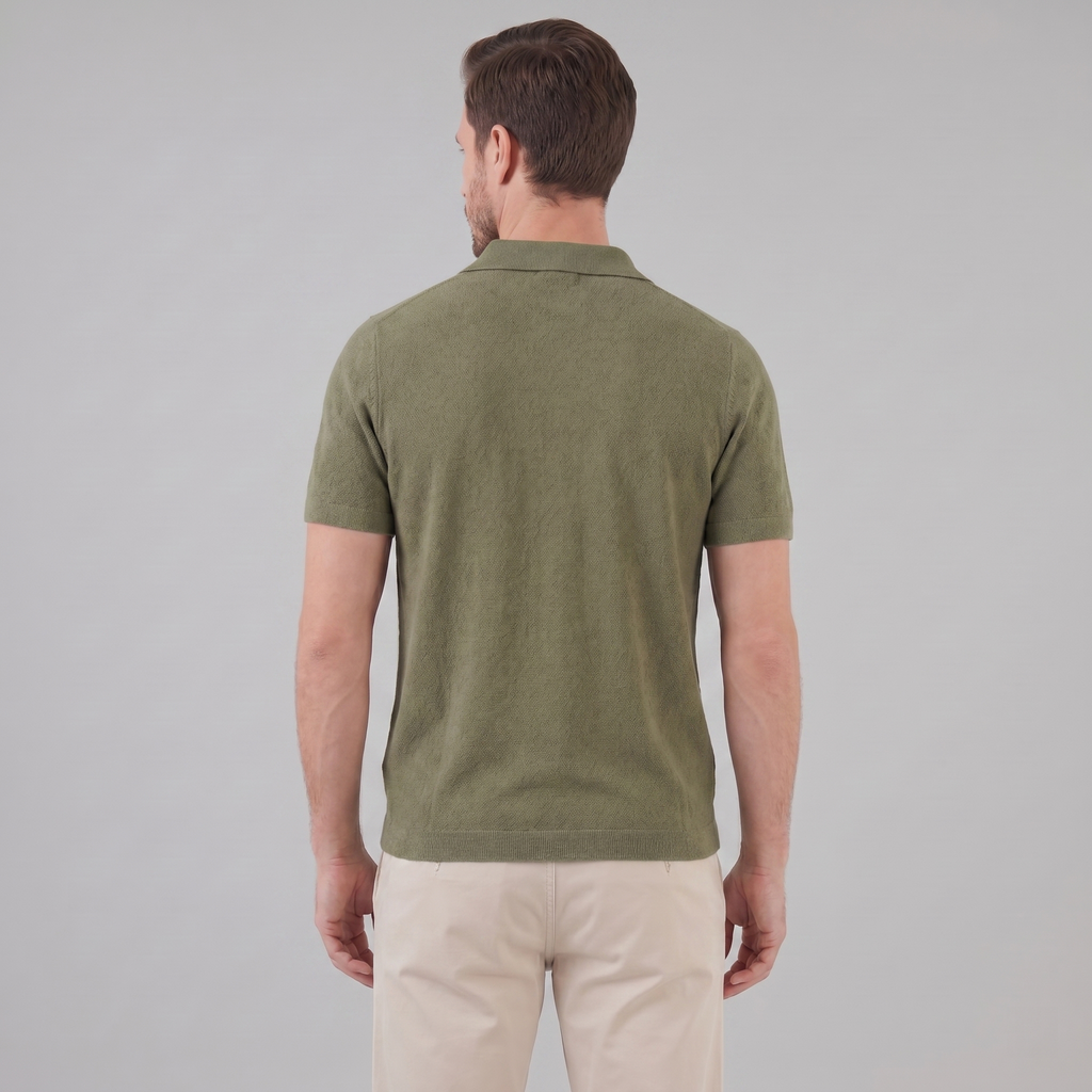 Men's V-Neck Polo Shirt - Lightweight Cotton - Casual Summer Wear - Multiple Colors