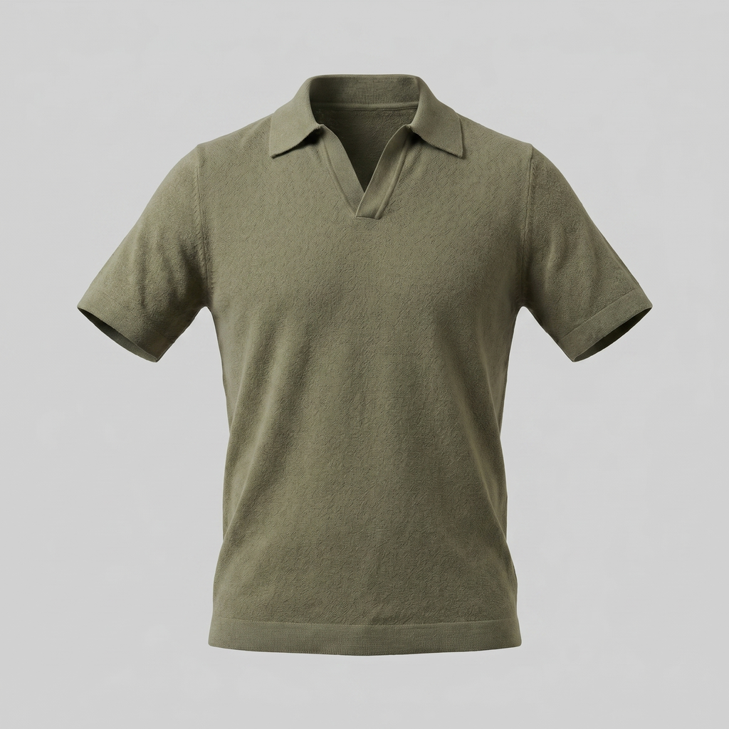 Men's V-Neck Polo Shirt - Lightweight Cotton - Casual Summer Wear - Multiple Colors
