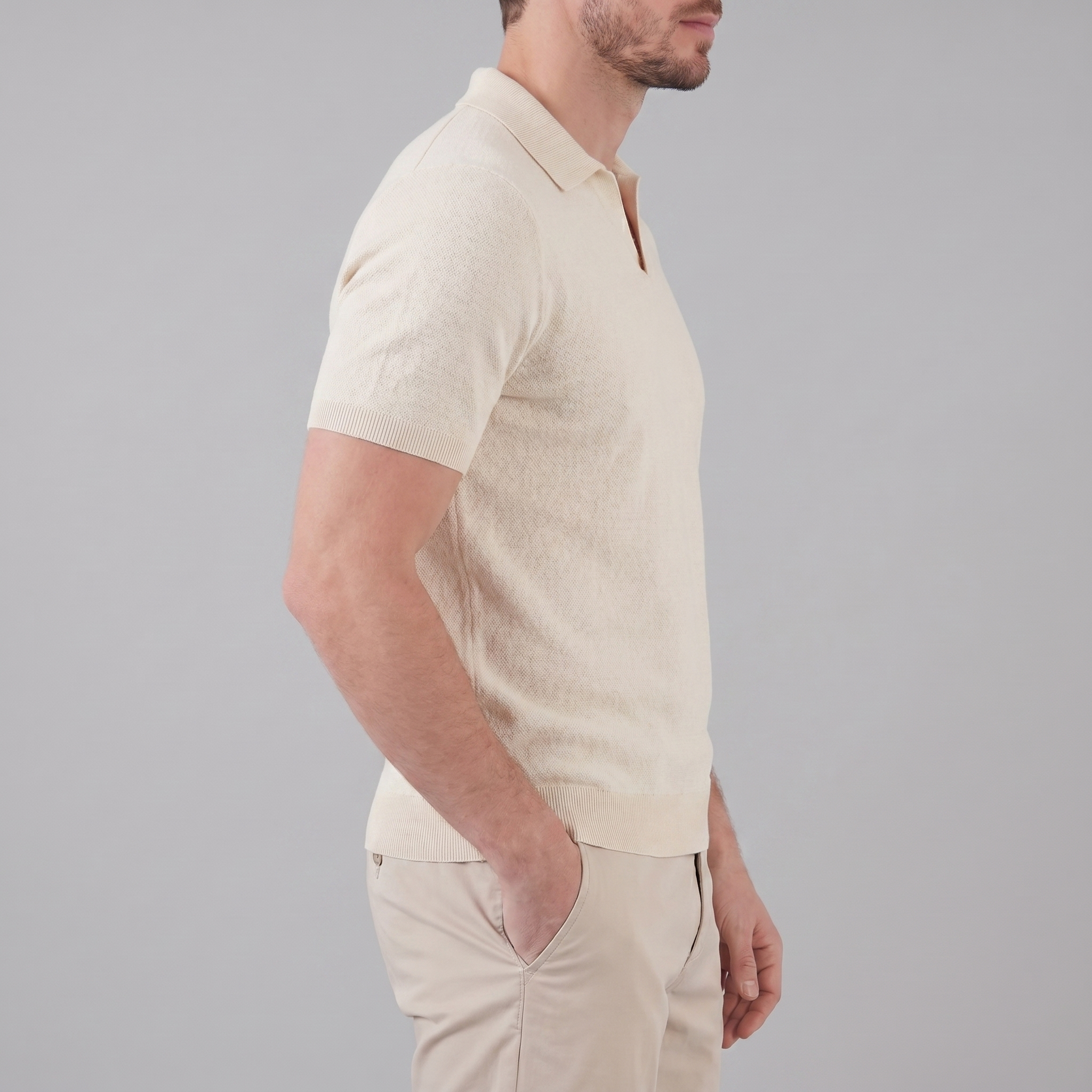 Men's V-Neck Polo Shirt - Lightweight Cotton - Casual Summer Wear - Multiple Colors