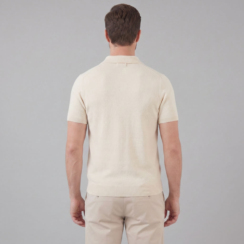 Men's V-Neck Polo Shirt - Lightweight Cotton - Casual Summer Wear - Multiple Colors