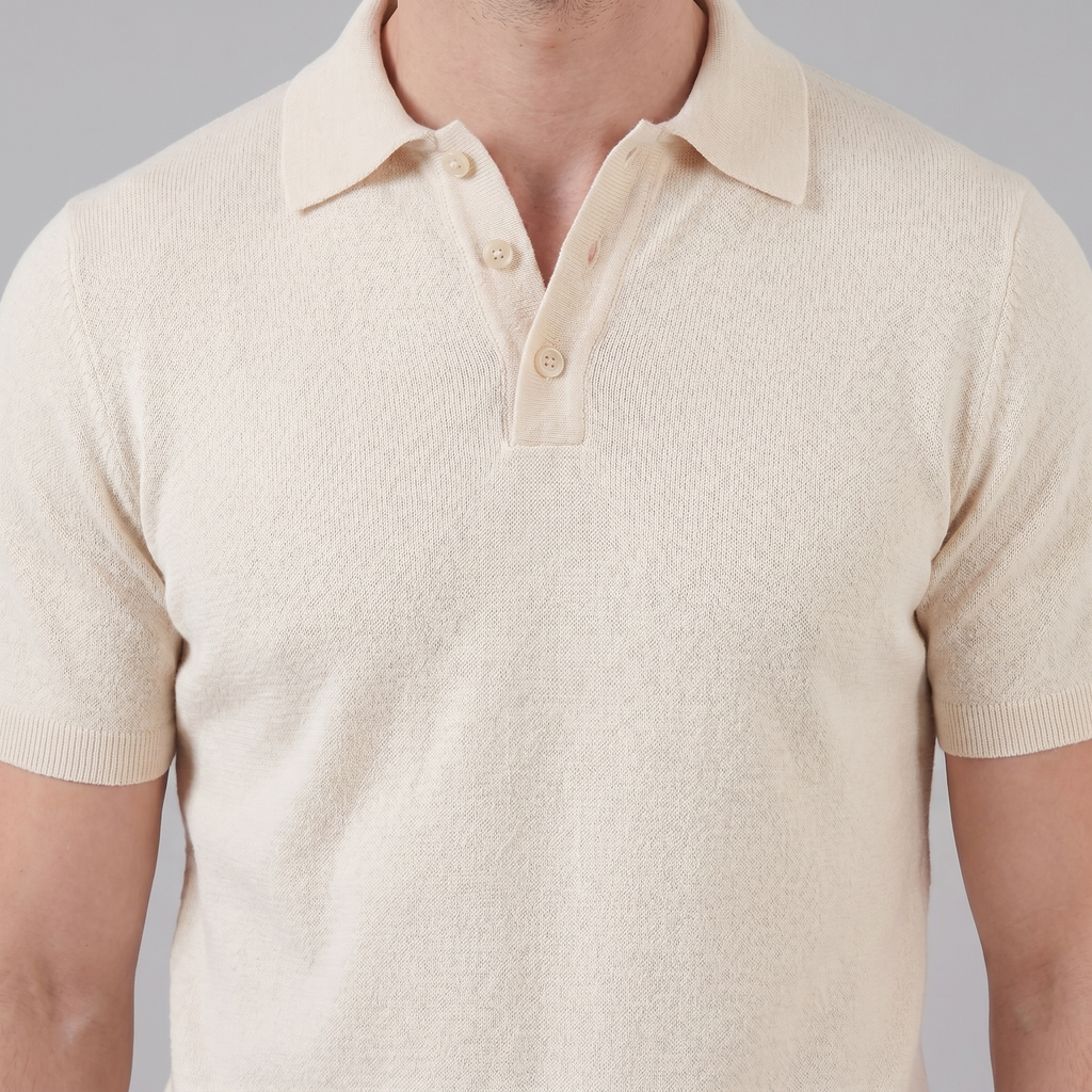 Men's V-Neck Polo Shirt - Lightweight Cotton - Casual Summer Wear - Multiple Colors