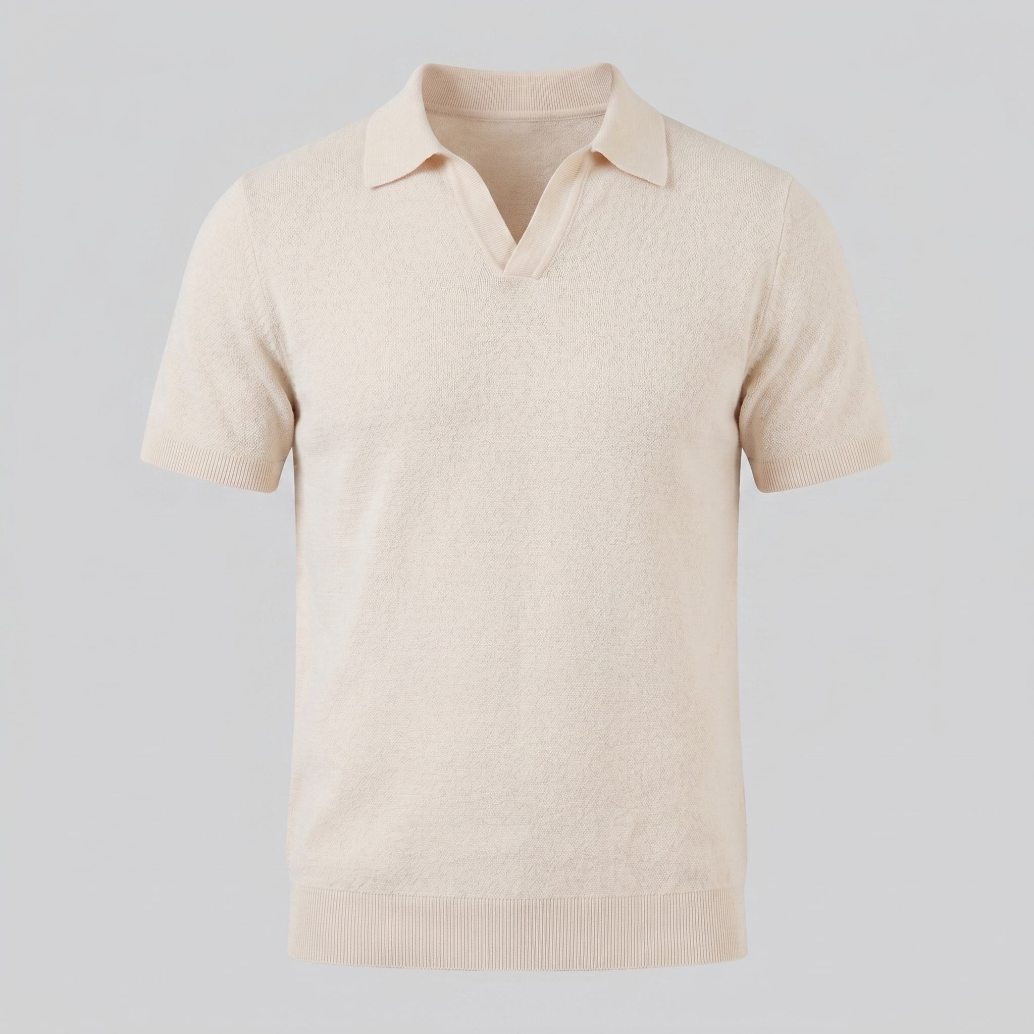Men's V-Neck Polo Shirt - Lightweight Cotton - Casual Summer Wear - Multiple Colors