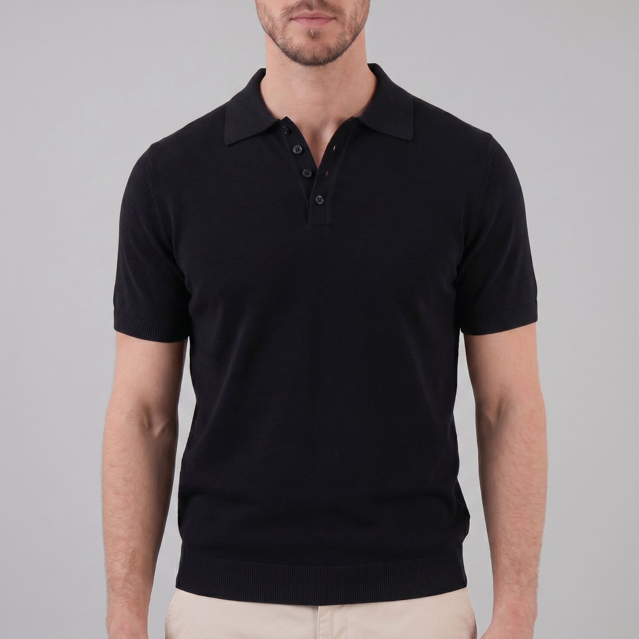 Men's V-Neck Polo Shirt - Lightweight Cotton - Casual Summer Wear - Multiple Colors