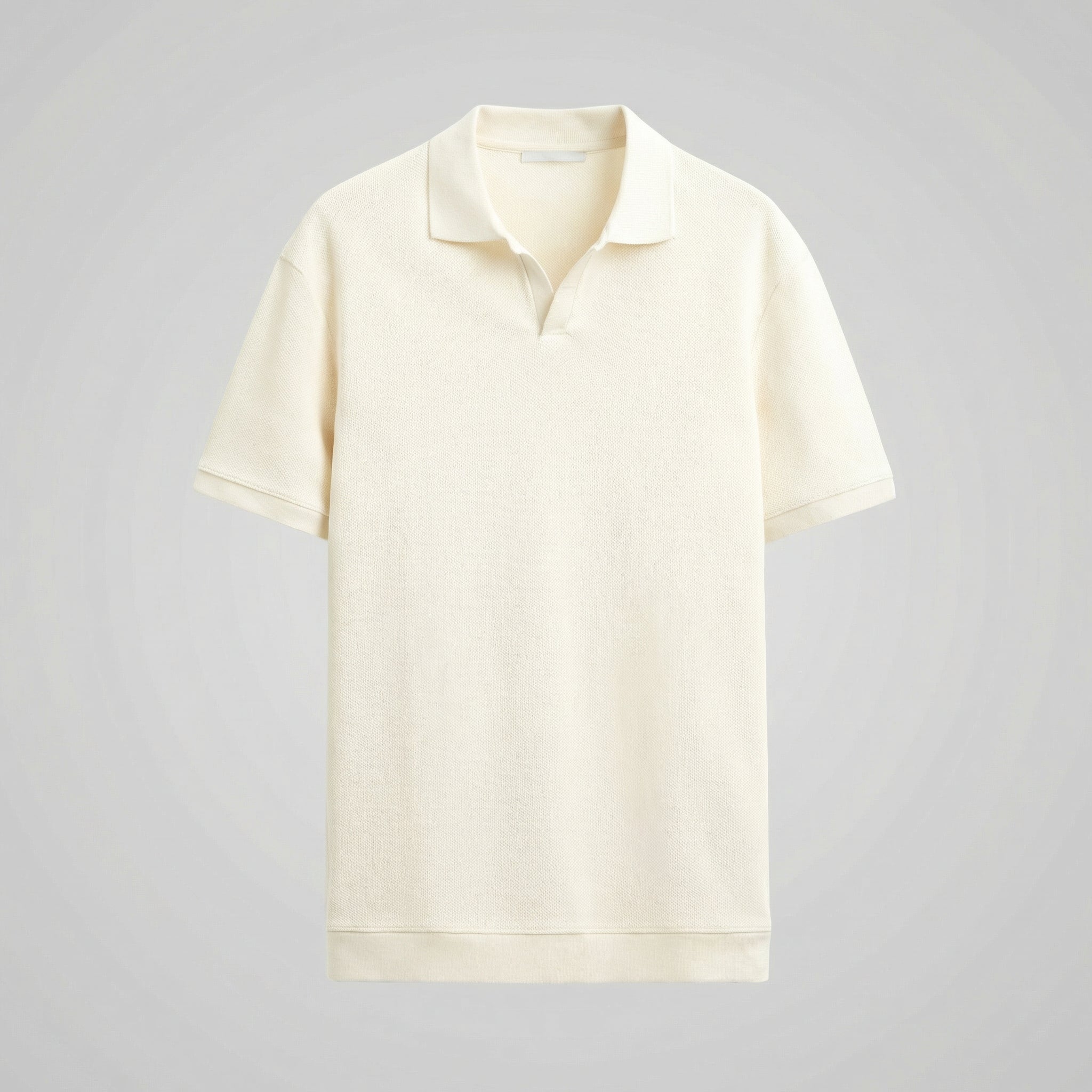 Men's V-Neck Polo Shirt - Structured Fit - Casual Wear - Various Colors