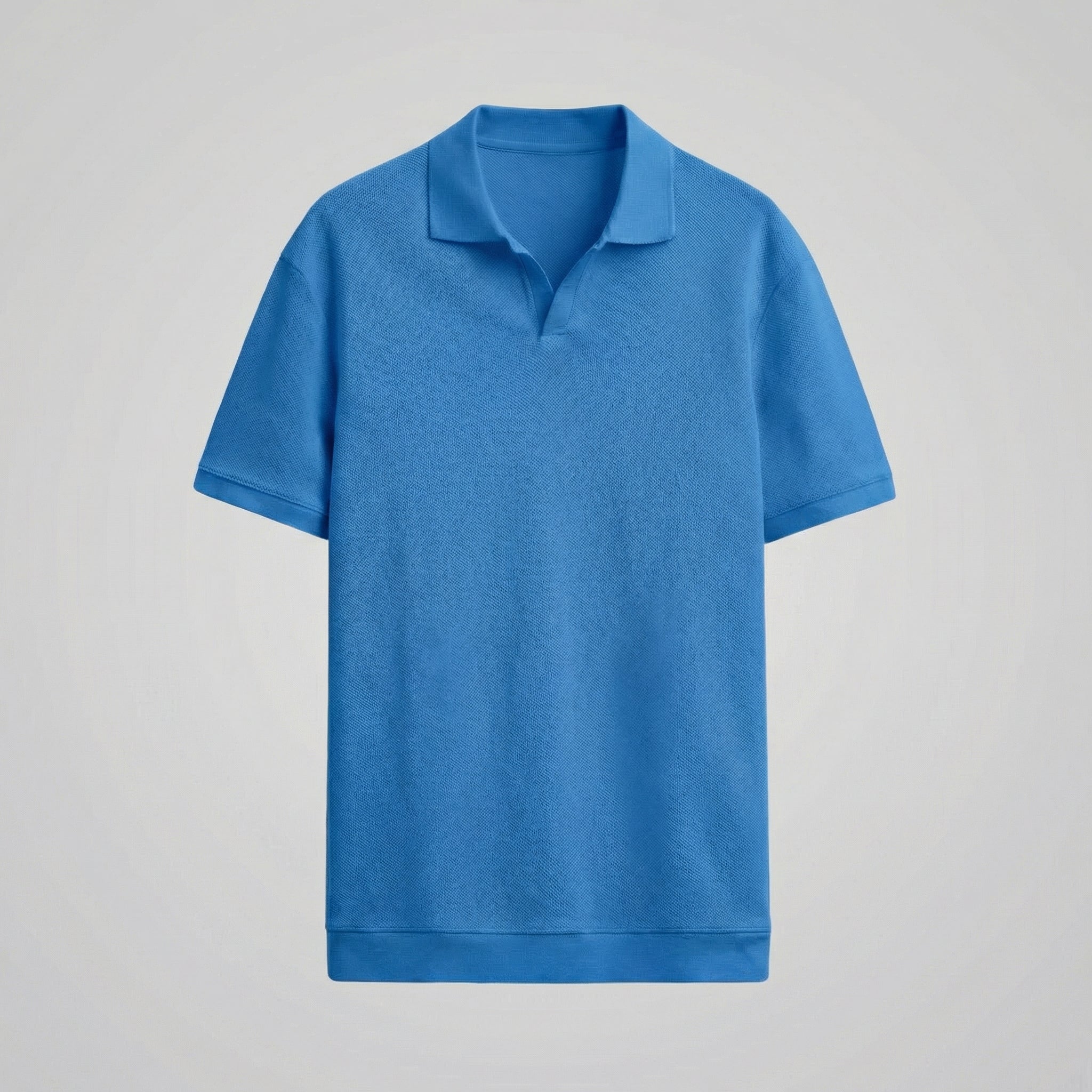 Men's V-Neck Polo Shirt - Structured Fit - Casual Wear - Various Colors