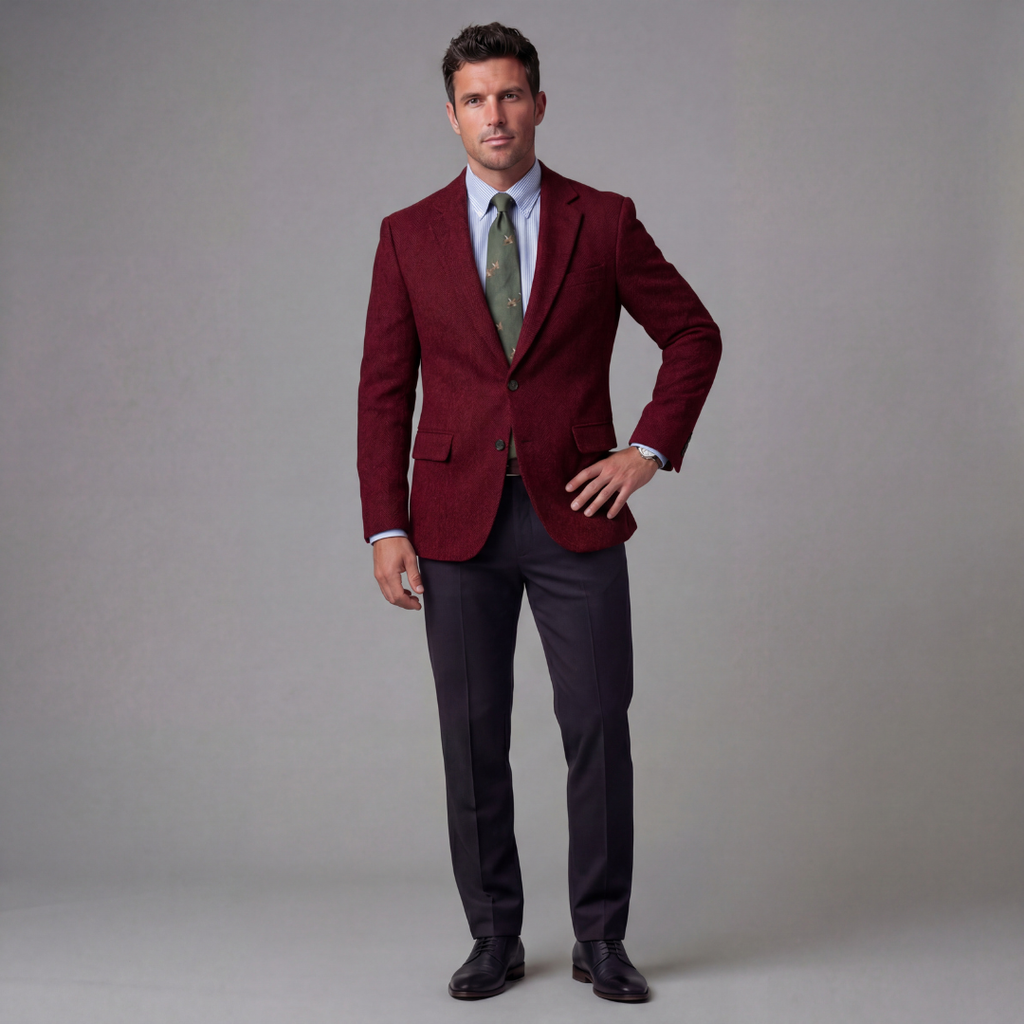 Men's Vintage Blazer Jacket - Classic Fit - Casual or Formal Wear