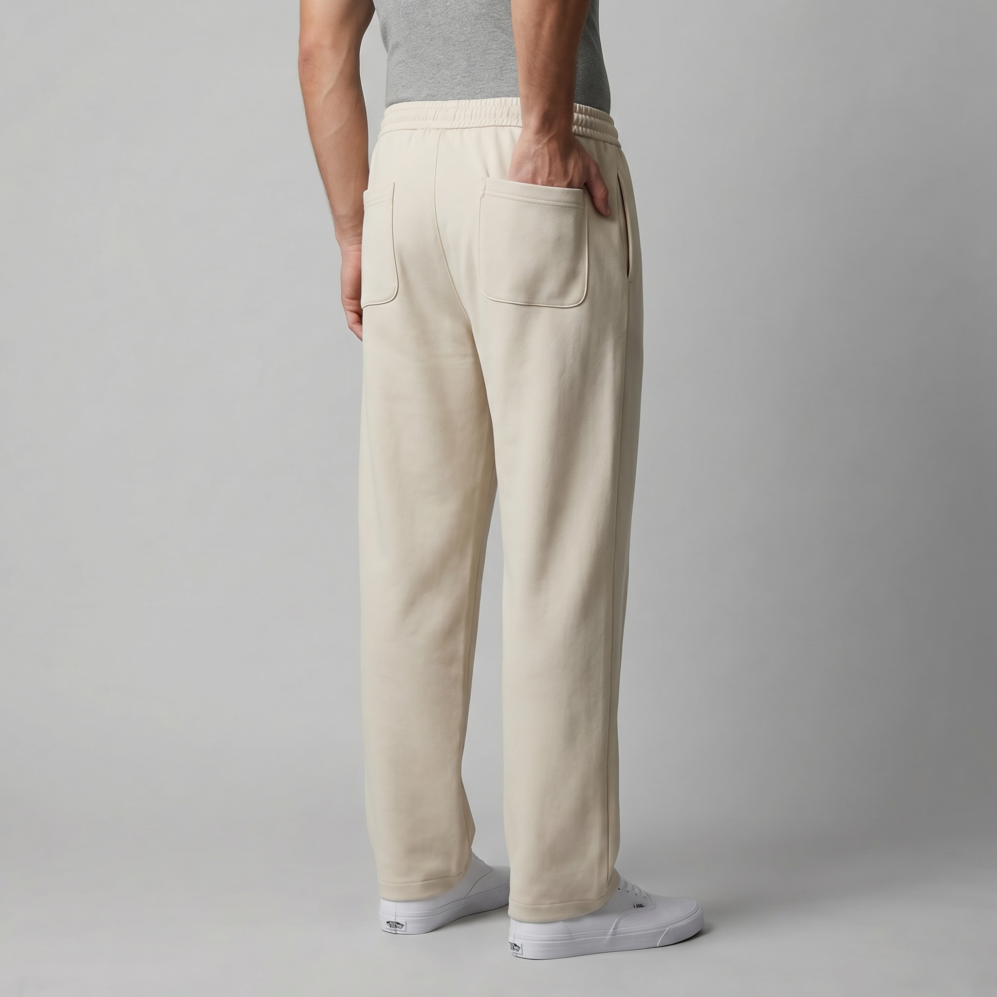 Men's Wide Leg Drawstring Trousers - Comfortable Casual Pants for Everyday Wear