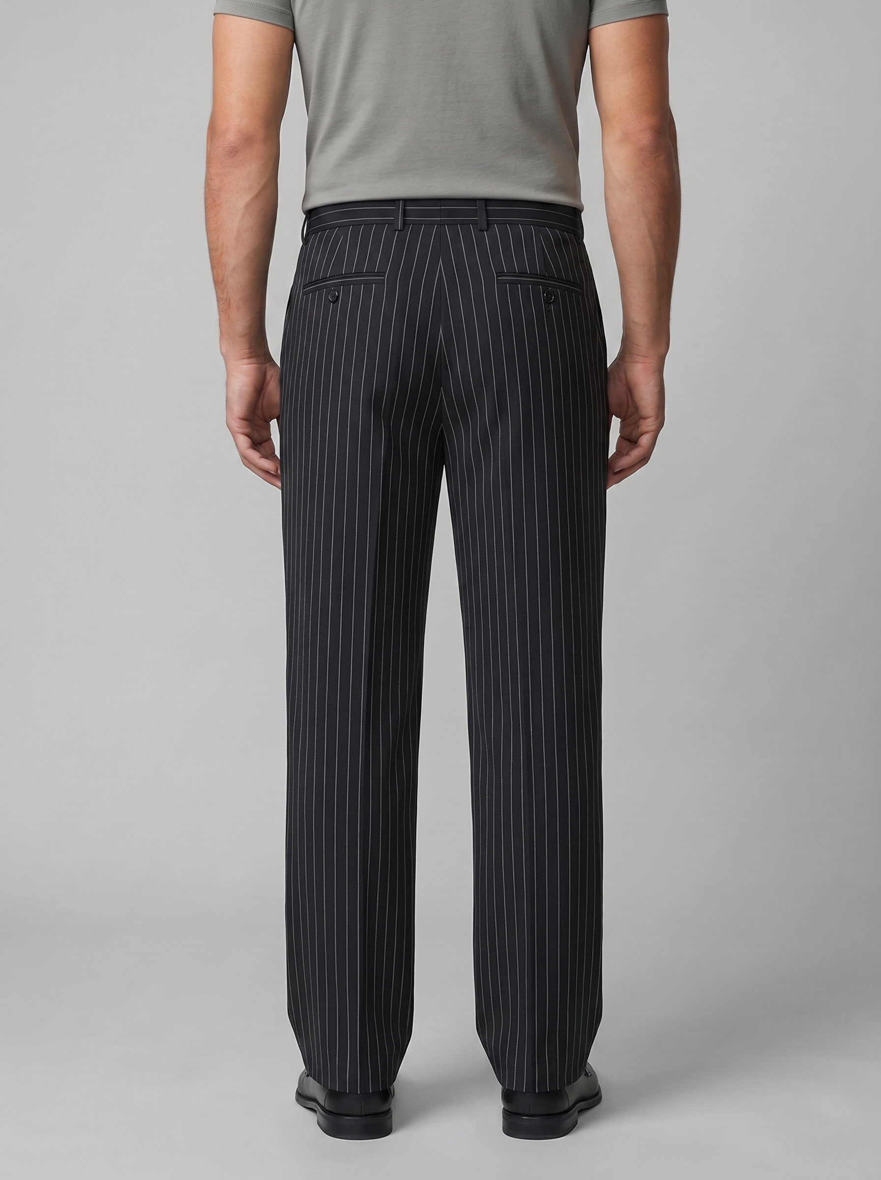 Men's Wide Leg Pinstripe Trousers - Tailored Fit for Casual or Formal Wear