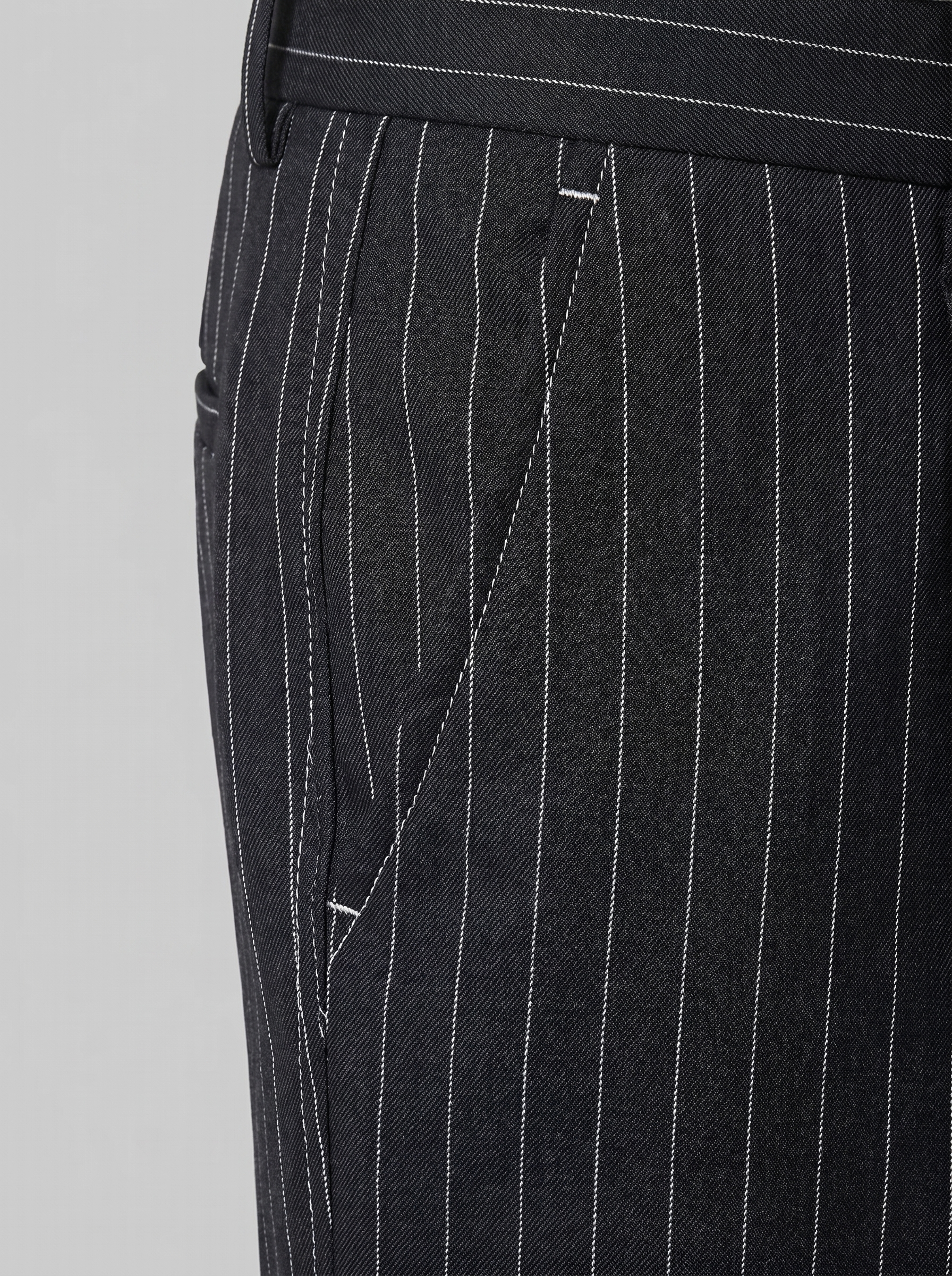 Men's Wide Leg Pinstripe Trousers - Tailored Fit for Casual or Formal Wear