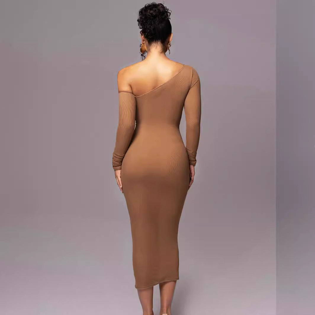 Bodycon Long Sleeve Midi Dress Women UK – Wedding Guest Cocktail Evening Gown, Formal Occasion