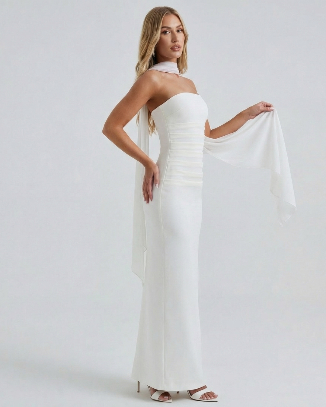 Non-Stretch Crepe Strapless Maxi Dress Women UK – Evening Gown, Cocktail Event