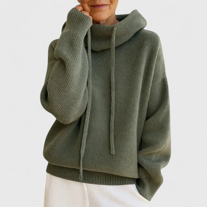 Comfortable Roll Neck Jumper in Soft Tin Knit for Casual Wear
