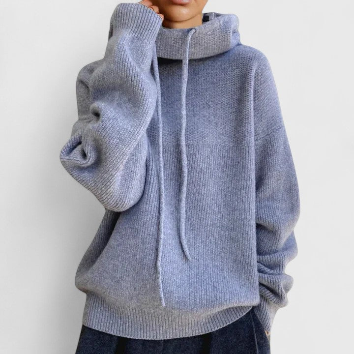Comfortable Roll Neck Jumper in Soft Tin Knit for Casual Wear