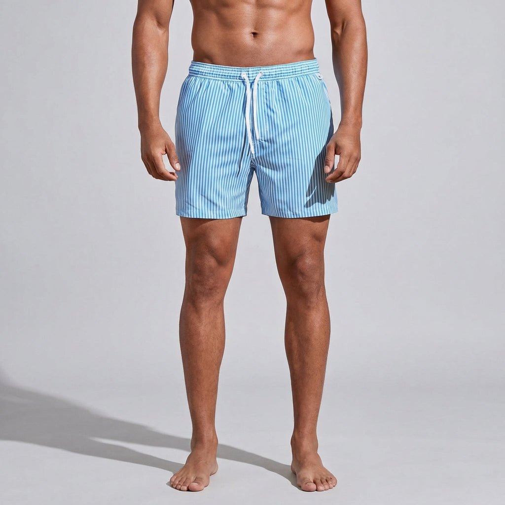 Quick-Dry Men's Swim Shorts - Casual Trunks for Beach and Pool Wear