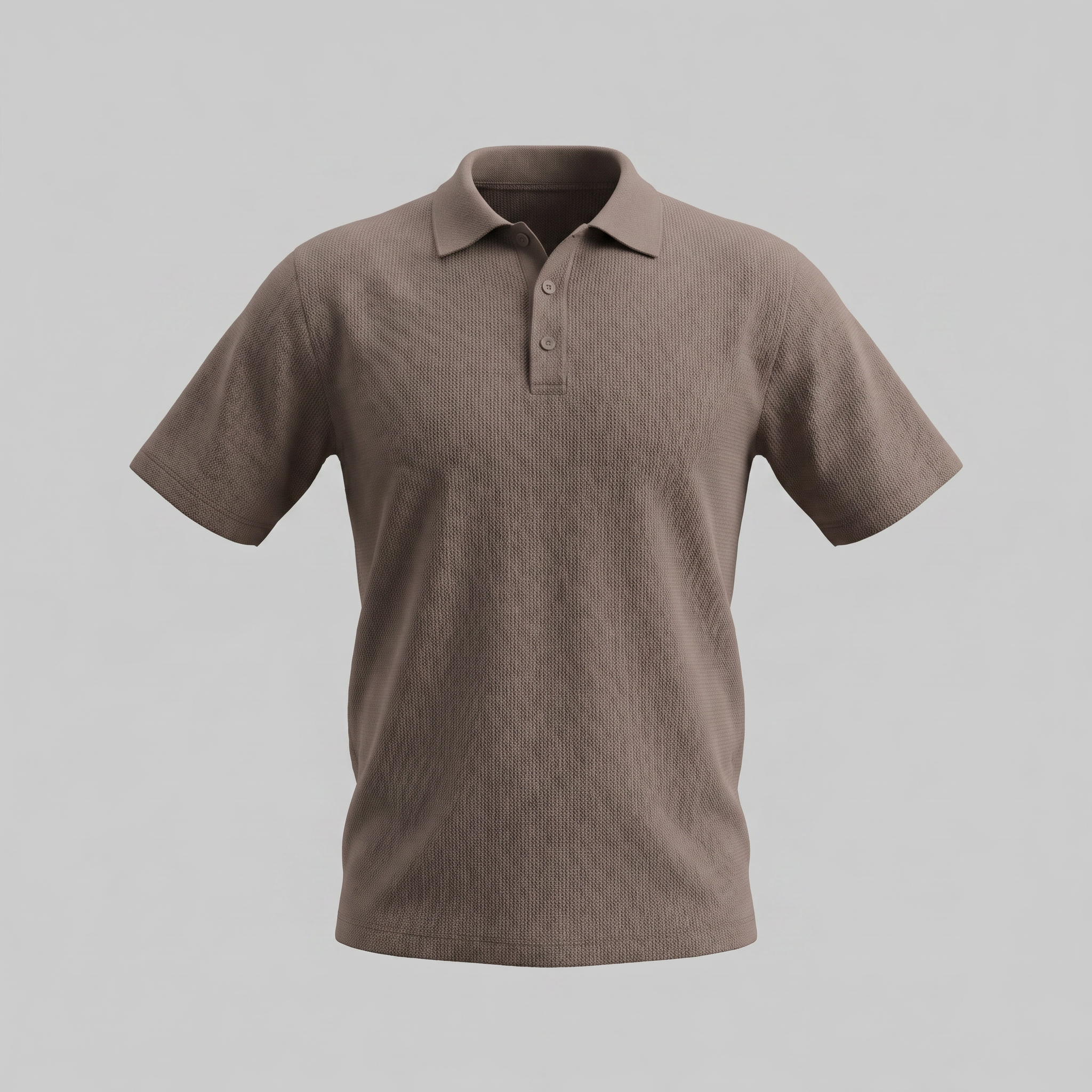 Ribbed Short Sleeve Polo Shirt for Men - Comfortable Cotton Casual Wear