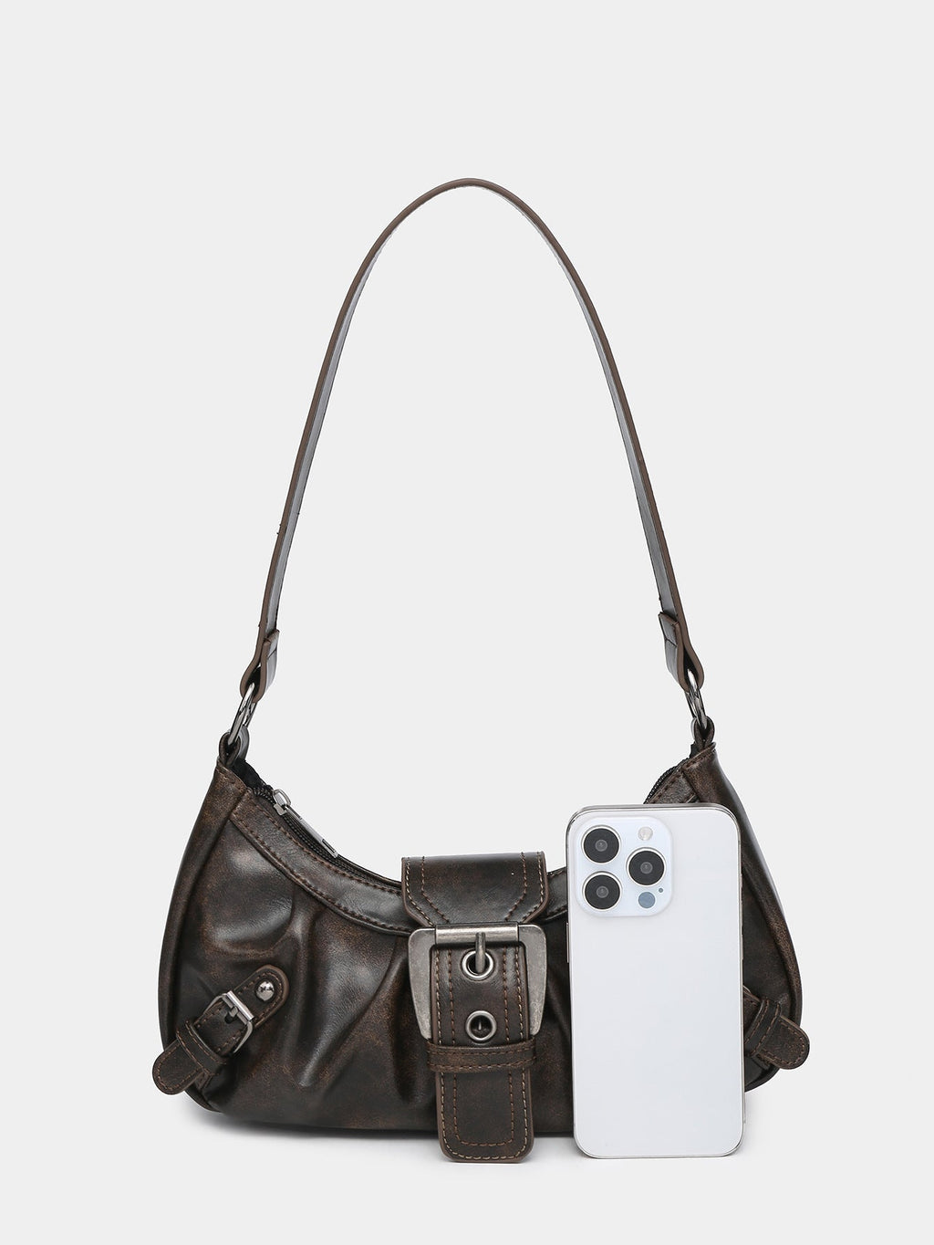 Distressed Faux Leather Hobo Bag Women UK – Everyday Use, Smart Casual Accessory