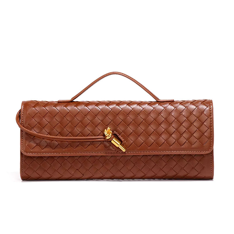 Woven Vegan Leather Clutch Bag Women UK – Chic Evening Accessory, Smart Casual Use