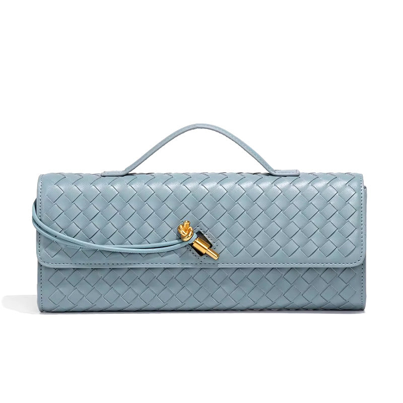 Woven Vegan Leather Clutch Bag Women UK – Chic Evening Accessory, Smart Casual Use