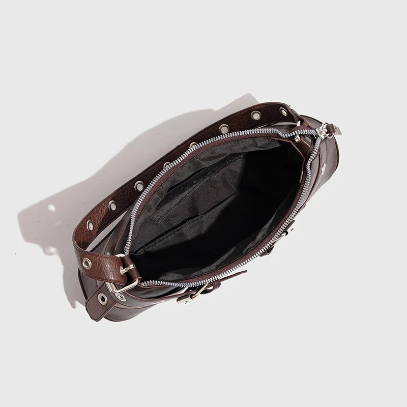 Black Faux Leather Buckle-Strap Shoulder Bag Women UK – Casual Everyday Use, Smart Casual Outings