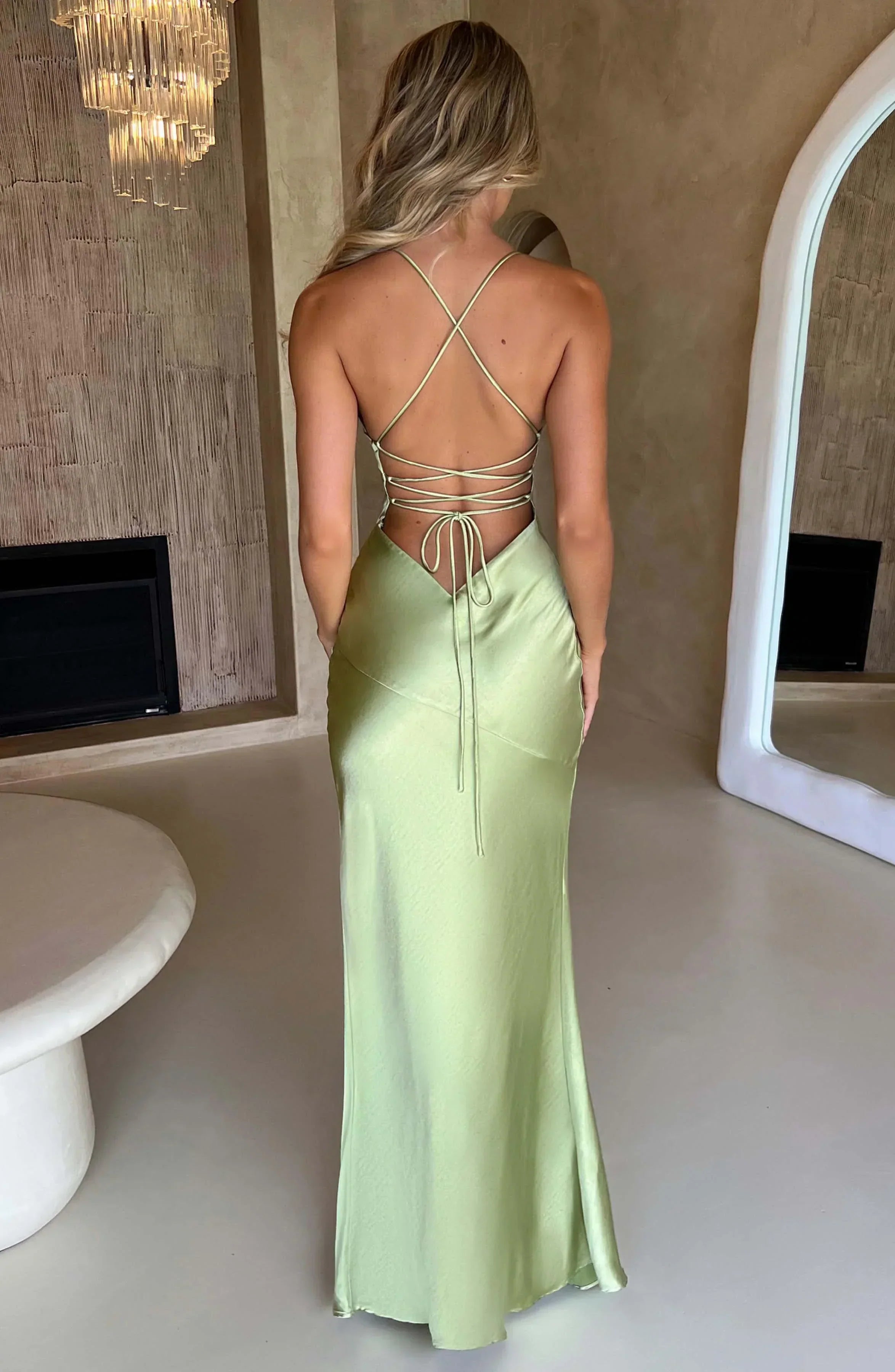 Satin Maxi Dress with Thigh-High Split for Evening Events and Formal Occasions