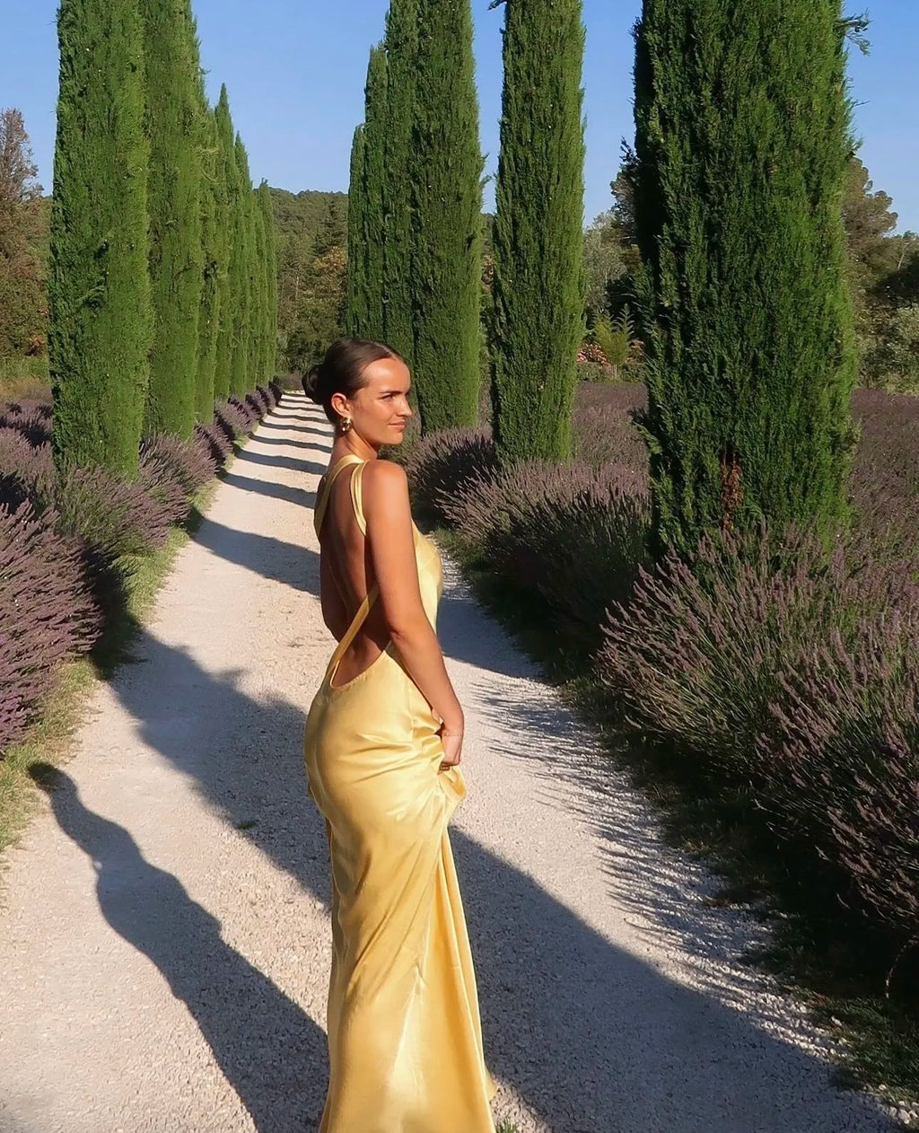 Satin Open Back Maxi Dress | Soft Evening Wear for Special Occasions
