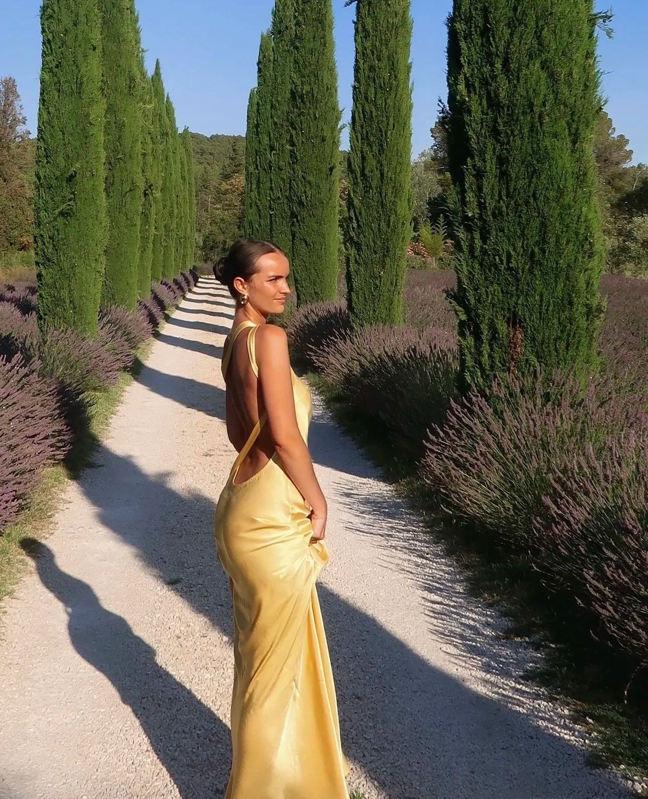 Satin Open Back Maxi Dress | Soft Evening Wear for Special Occasions