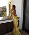 Satin Open Back Maxi Dress | Soft Evening Wear for Special Occasions
