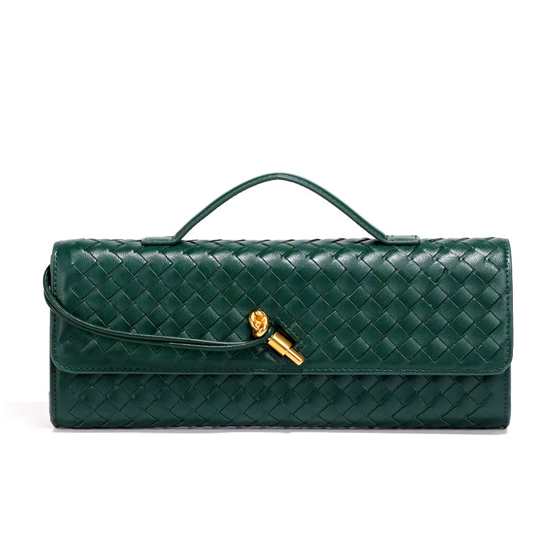 Woven Vegan Leather Clutch Bag Women UK – Chic Evening Accessory, Smart Casual Use