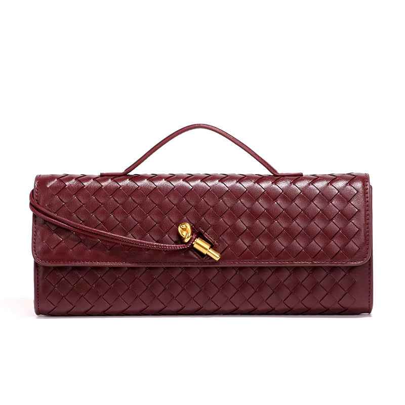 Woven Vegan Leather Clutch Bag Women UK – Chic Evening Accessory, Smart Casual Use
