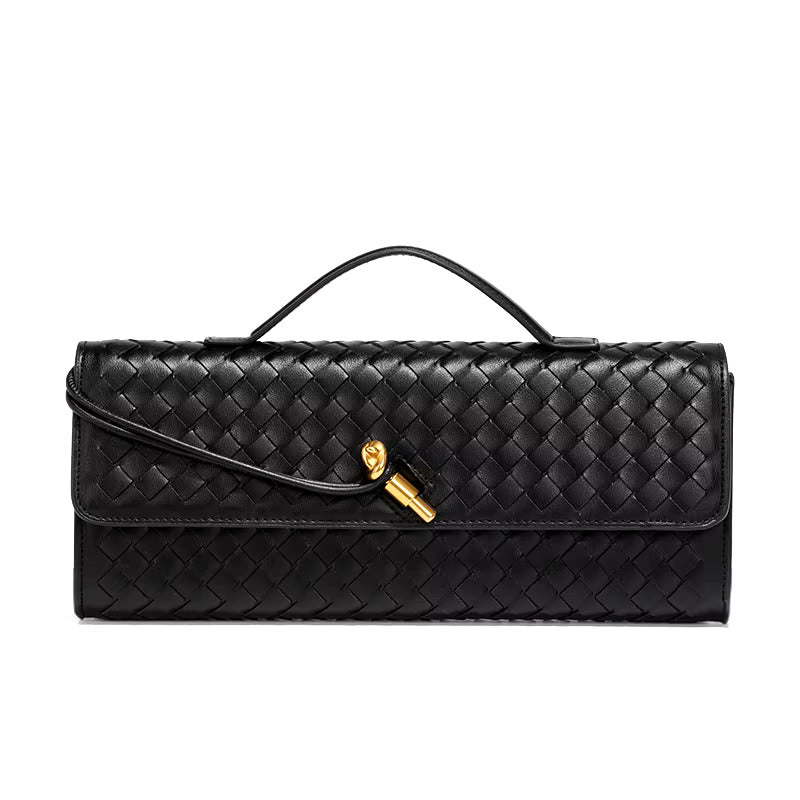 Woven Vegan Leather Clutch Bag Women UK – Chic Evening Accessory, Smart Casual Use