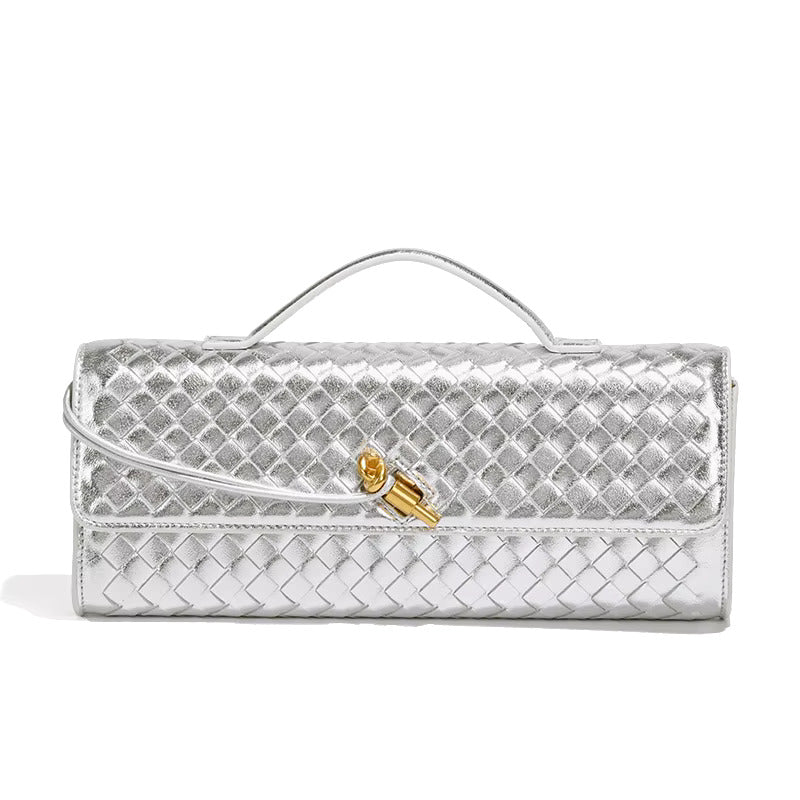 Woven Vegan Leather Clutch Bag Women UK – Chic Evening Accessory, Smart Casual Use