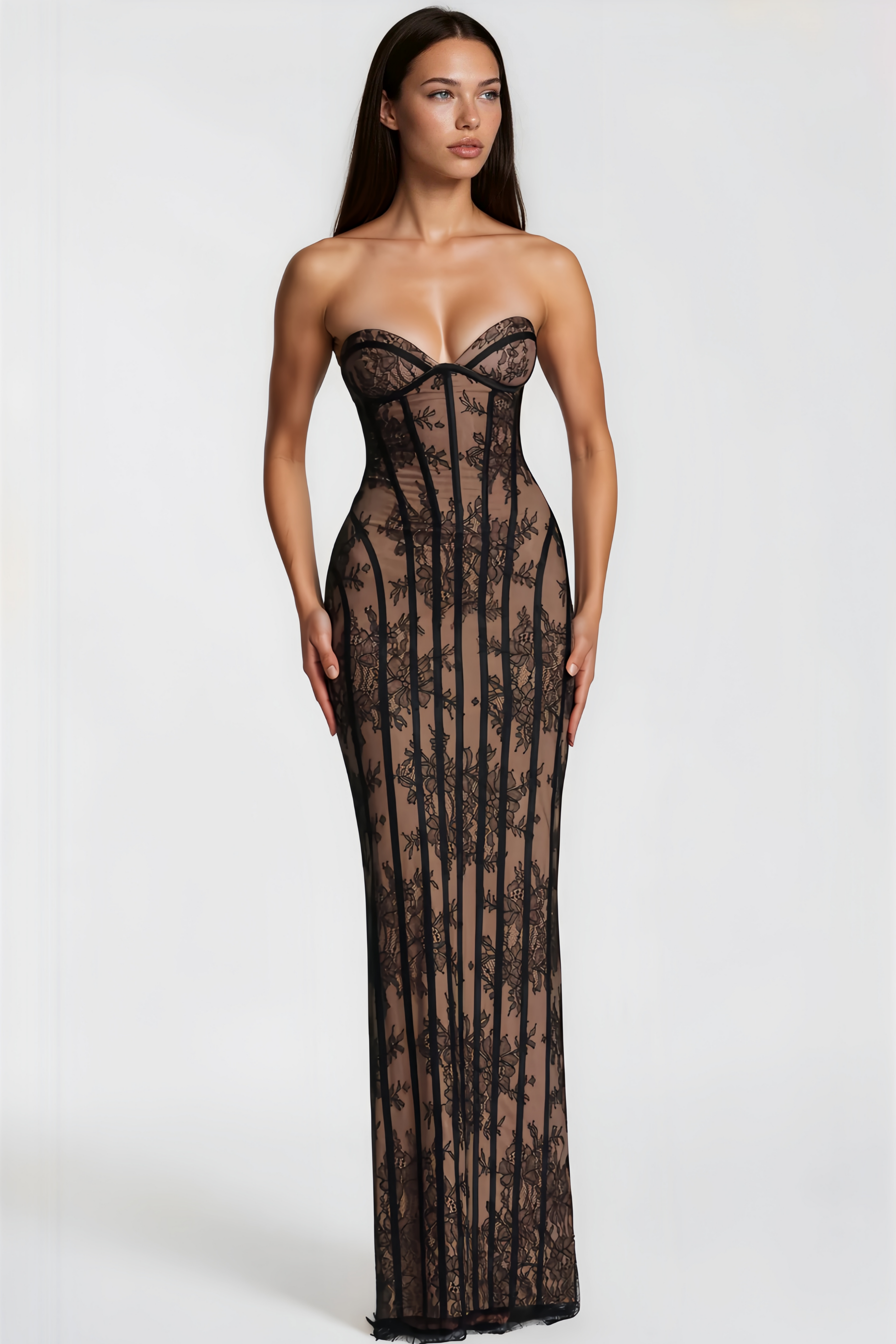 Black Lace Off-Shoulder Maxi Dress Women UK – Formal Occasion, Party Gown