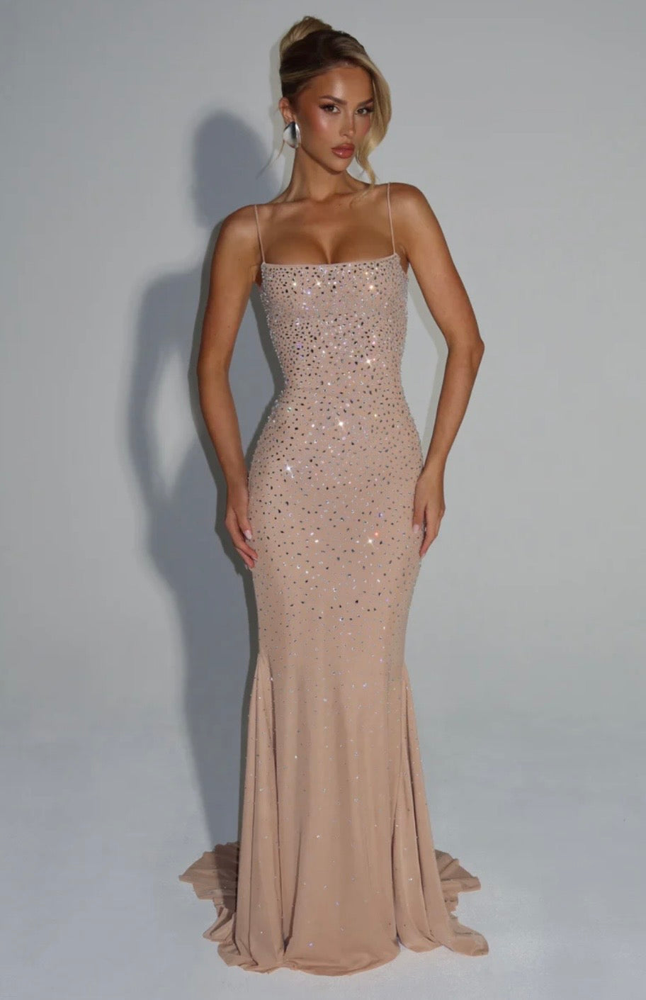 Sculpted Bodice Shimmer Maxi Dress for Formal Events and Special Occasions
