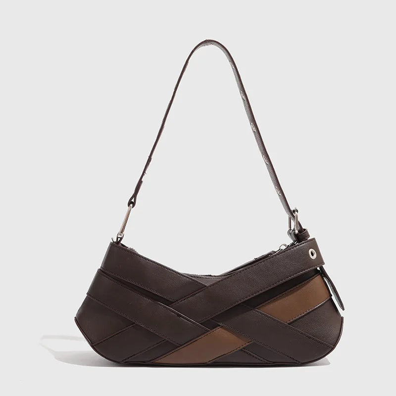 Black Faux Leather Buckle-Strap Shoulder Bag Women UK – Casual Everyday Use, Smart Casual Outings