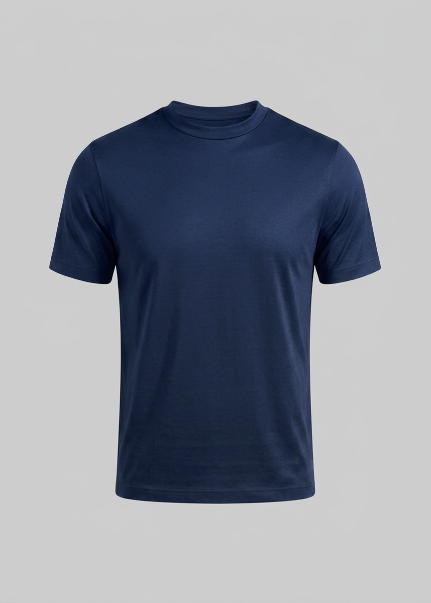 Shiny Men's Crewneck T-Shirt - Lightweight Fabric for Casual Wear