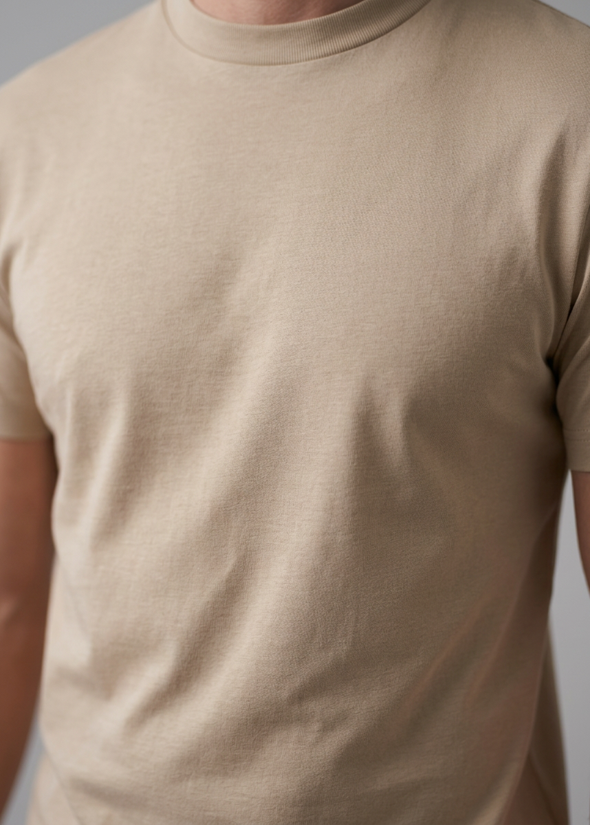 Shiny Men's Crewneck T-Shirt - Lightweight Fabric for Casual Wear