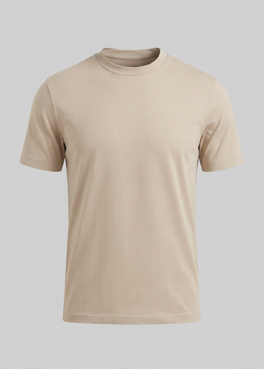 Shiny Men's Crewneck T-Shirt - Lightweight Fabric for Casual Wear