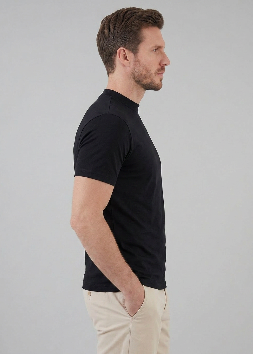 Shiny Men's Crewneck T-Shirt - Lightweight Fabric for Casual Wear