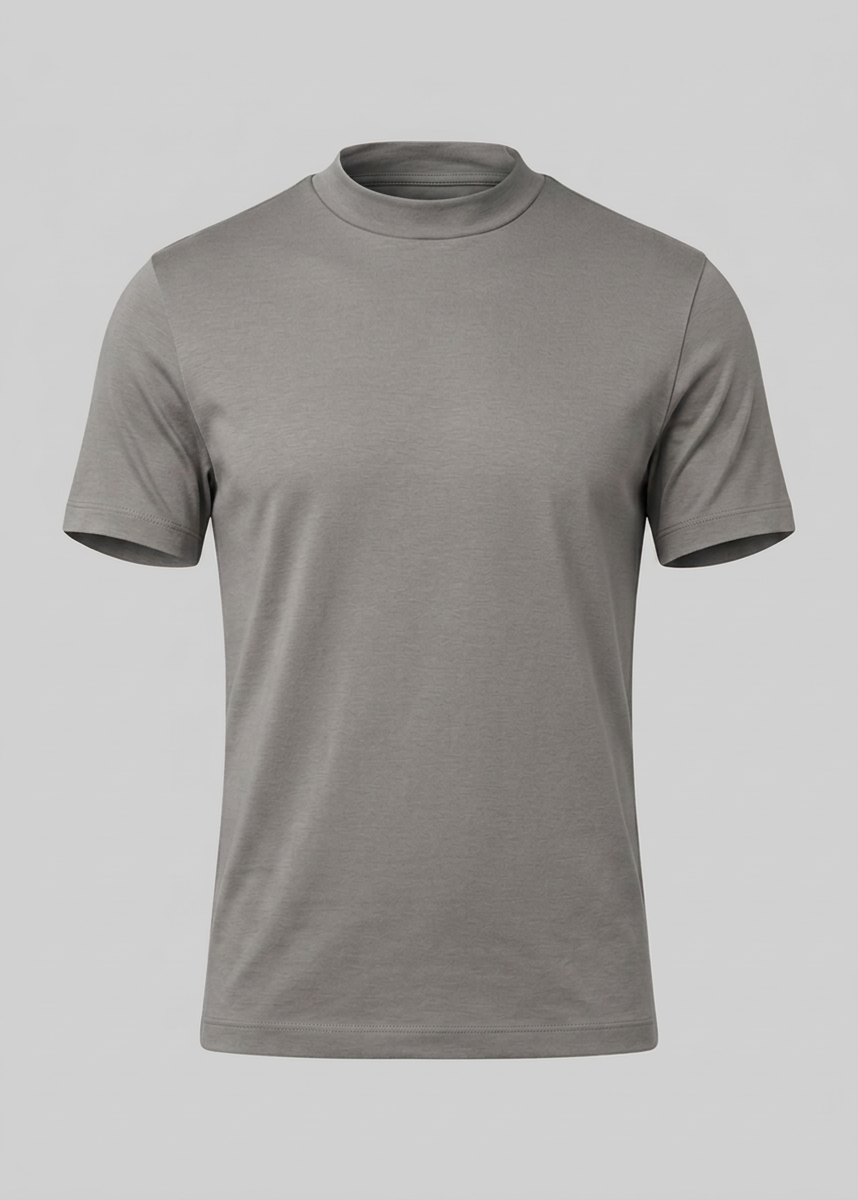 Shiny Men's Crewneck T-Shirt - Lightweight Fabric for Casual Wear
